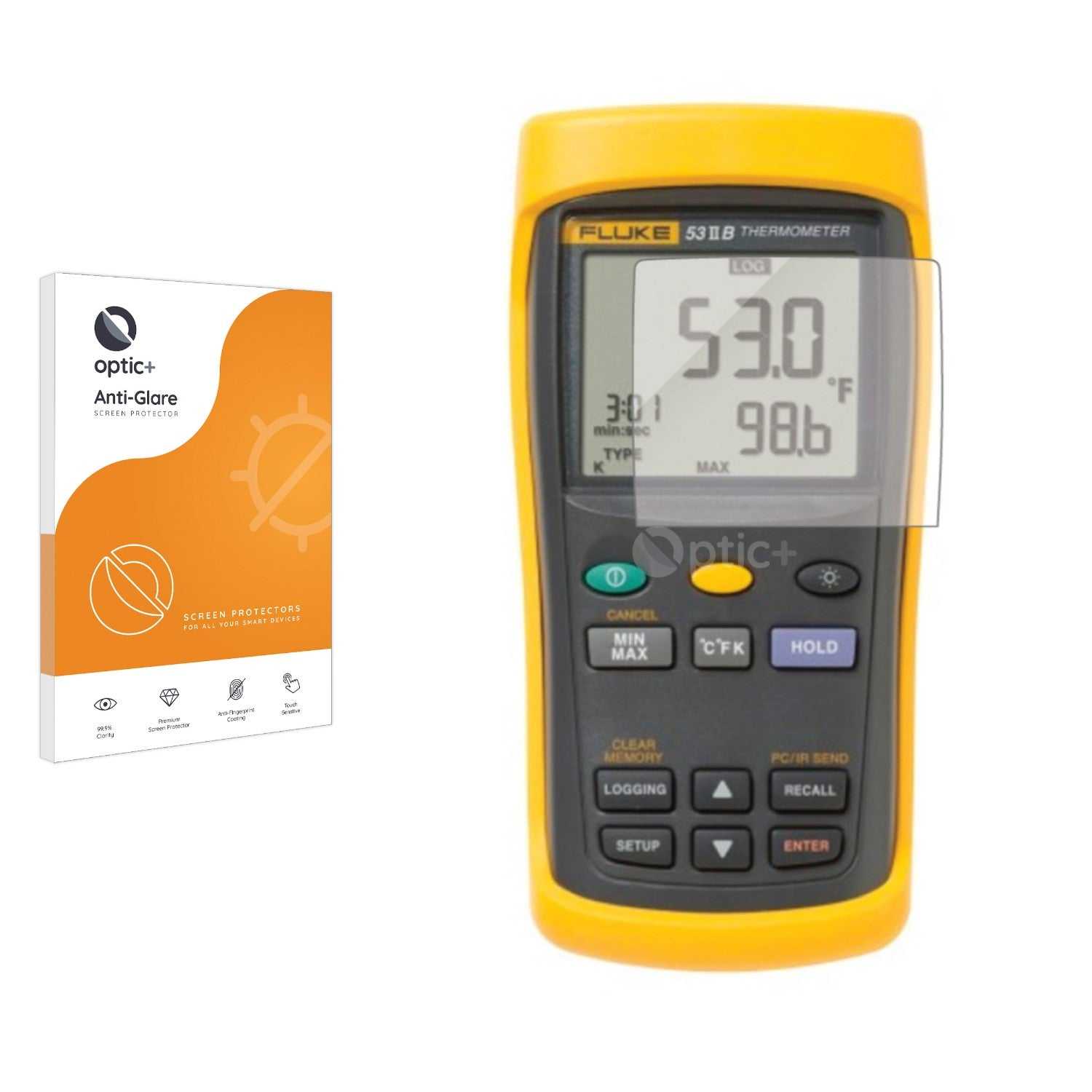 ScreenShield, Optic+ Anti-Glare Screen Protector for Fluke 53 II Digital Thermometer