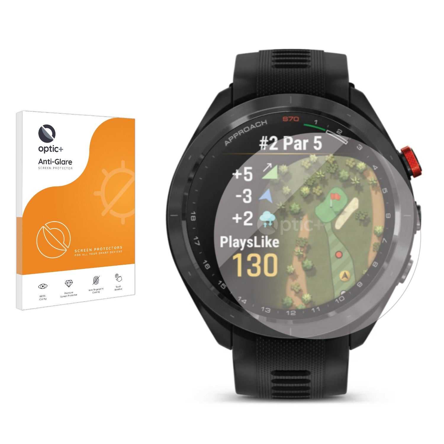 ScreenShield, Optic+ Anti-Glare Screen Protector for Garmin Approach S70 (47mm)