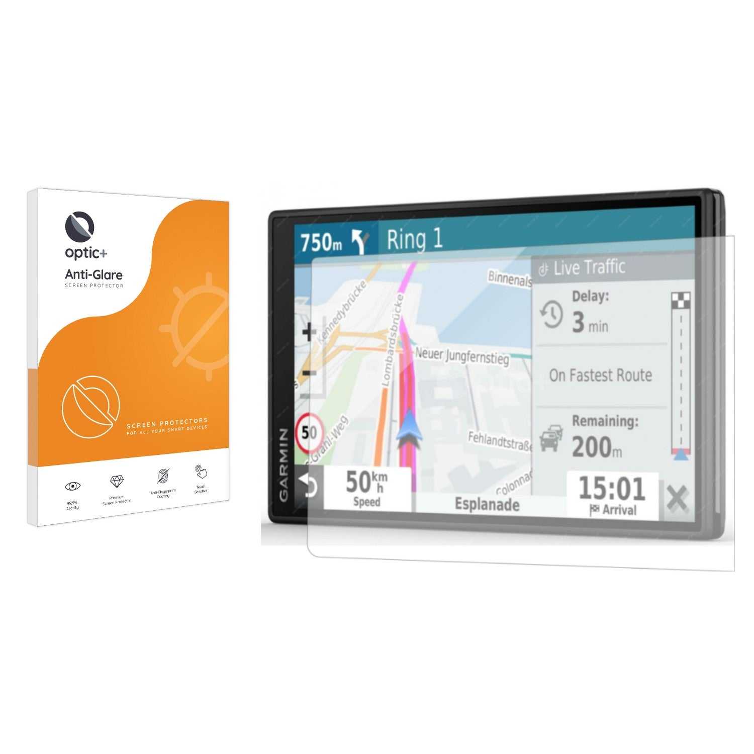 ScreenShield, Optic+ Anti-Glare Screen Protector for Garmin Drive 55-S EU