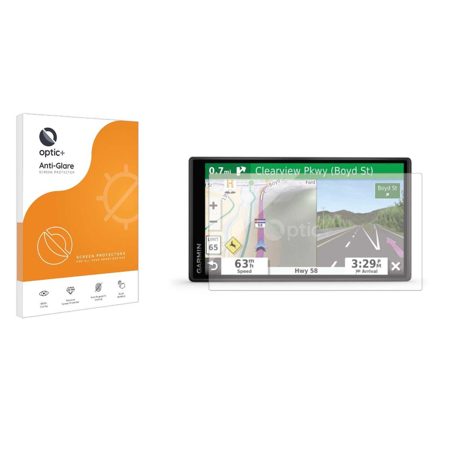 ScreenShield, Optic+ Anti-Glare Screen Protector for Garmin Drive 55