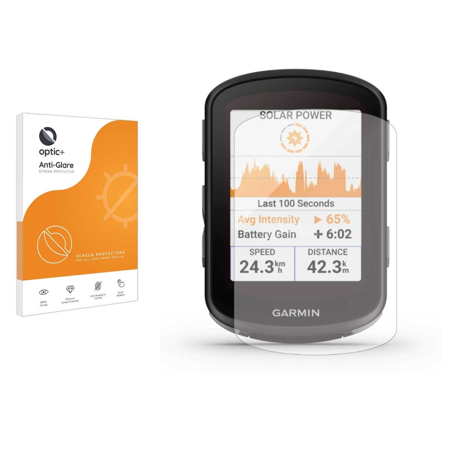 ScreenShield, Optic+ Anti-Glare Screen Protector for Garmin Edge 540 Solar