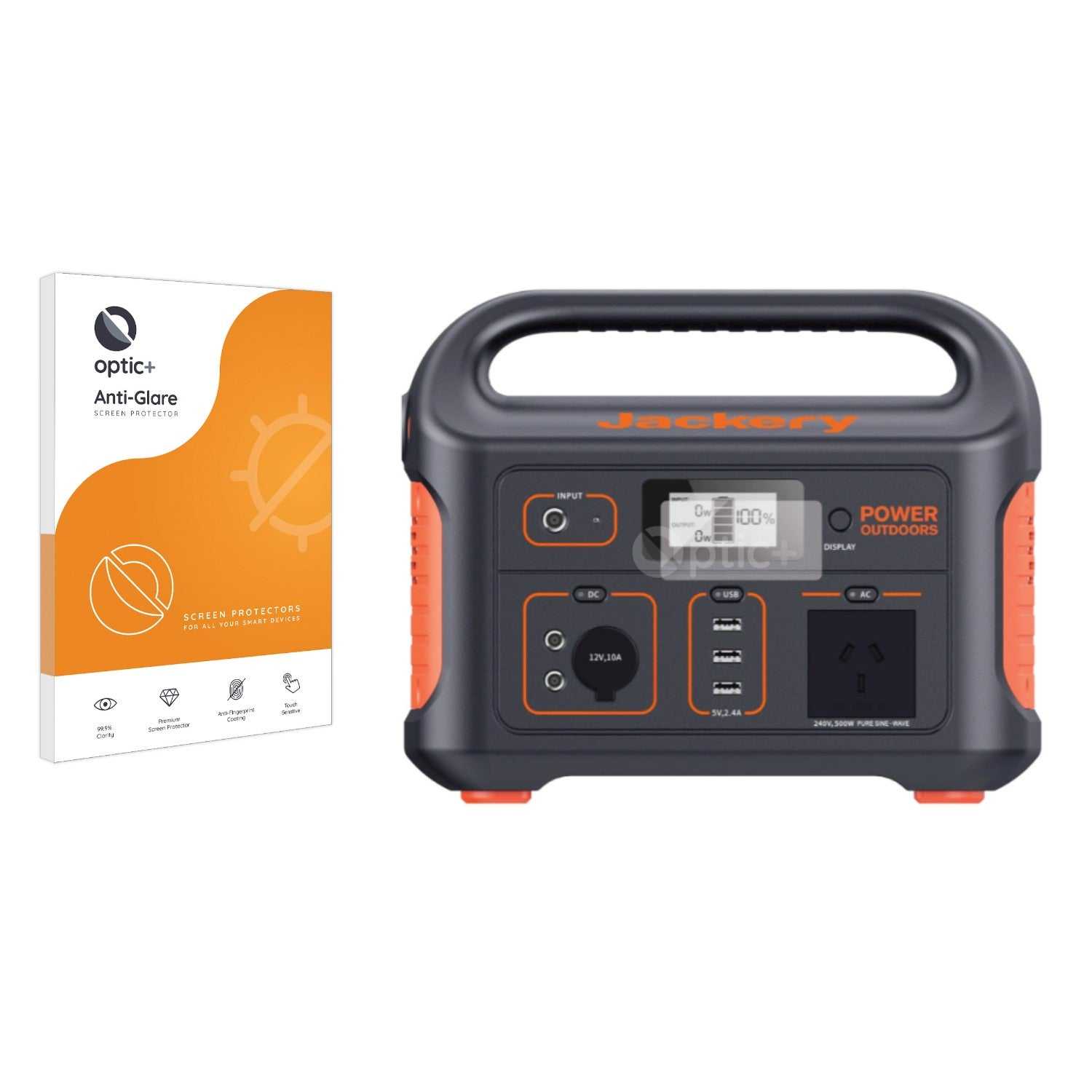 ScreenShield, Optic+ Anti-Glare Screen Protector for Jackery Explorer 500 Portable Power Station