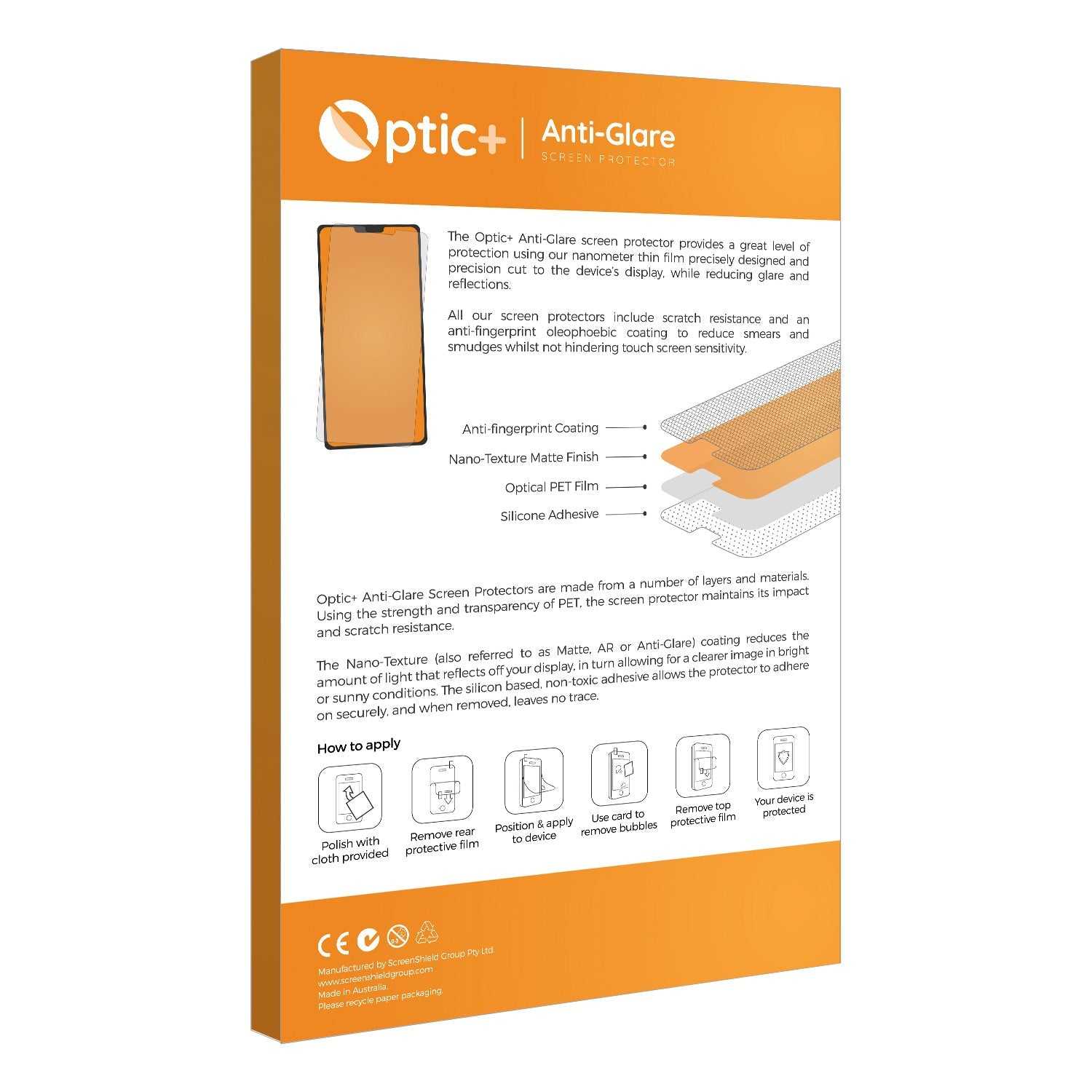 ScreenShield, Optic+ Anti-Glare Screen Protector for Lige AS-ST2A