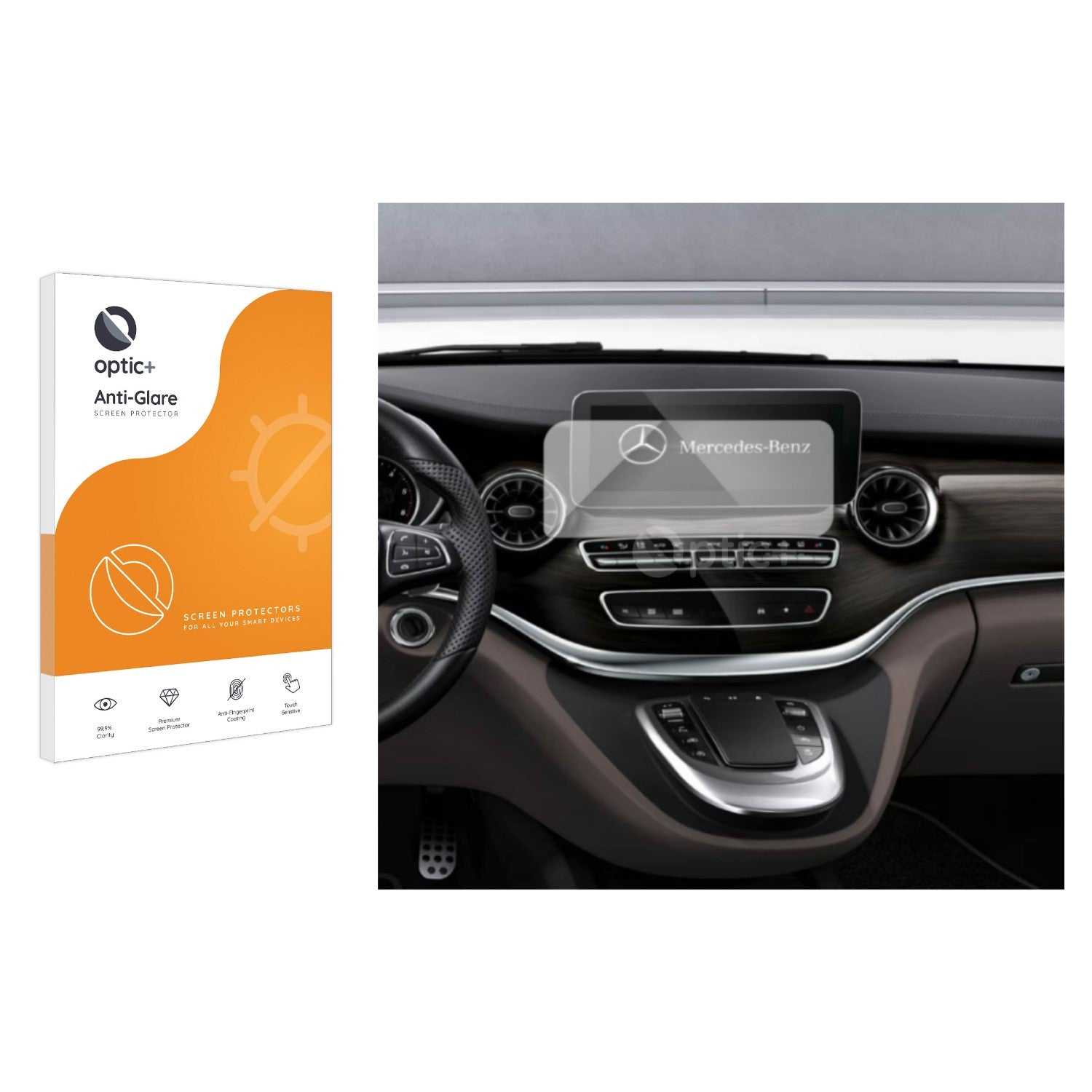 ScreenShield, Optic+ Anti-Glare Screen Protector for Mercedes-Benz V-Class V250d 2022 Infotainment System