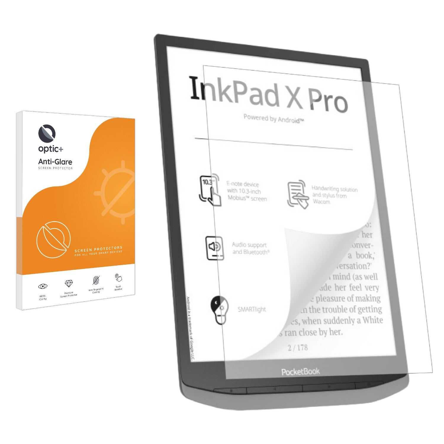 ScreenShield, Optic+ Anti-Glare Screen Protector for PocketBook InkPad X Pro