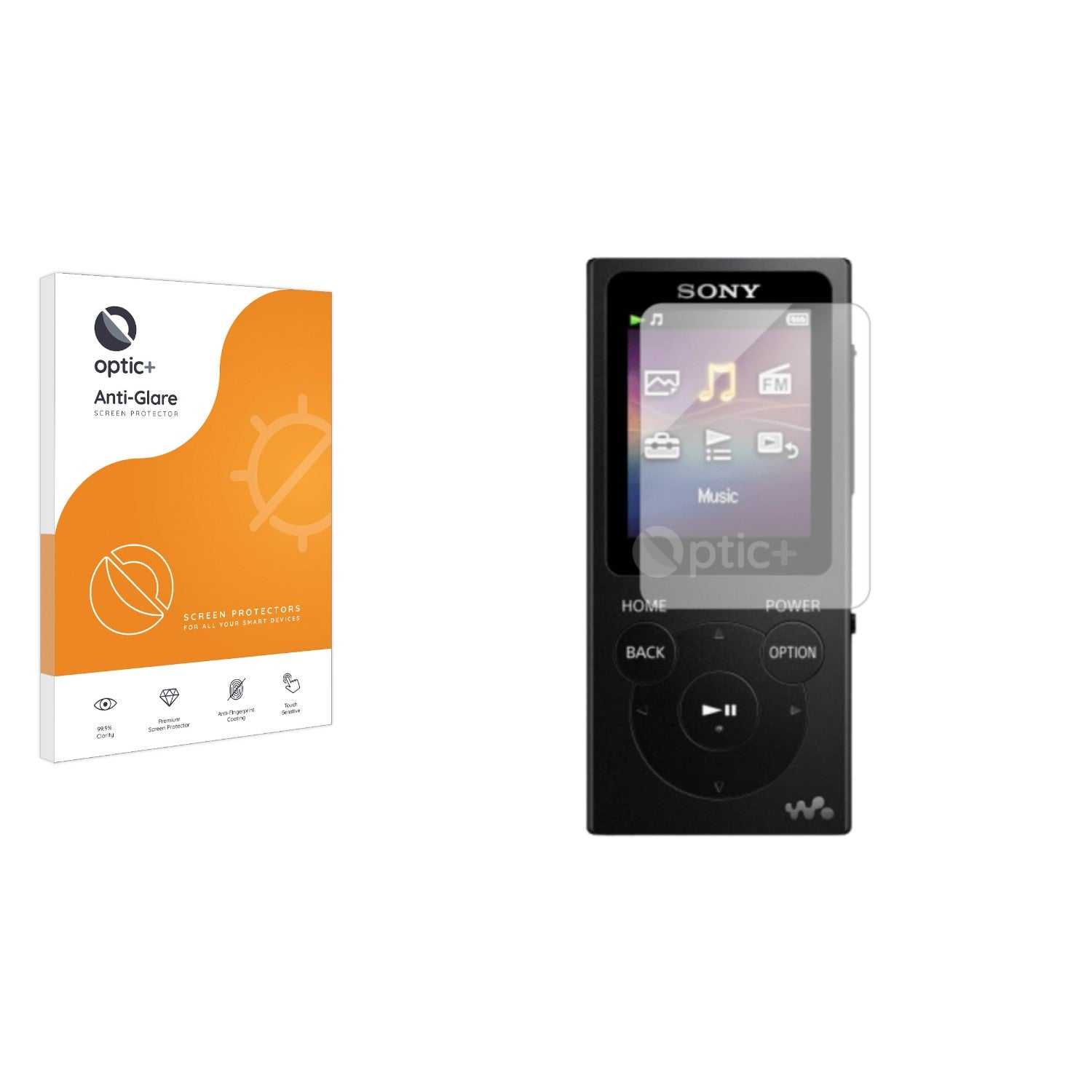 ScreenShield, Optic+ Anti-Glare Screen Protector for Sony Walkman NW-E394