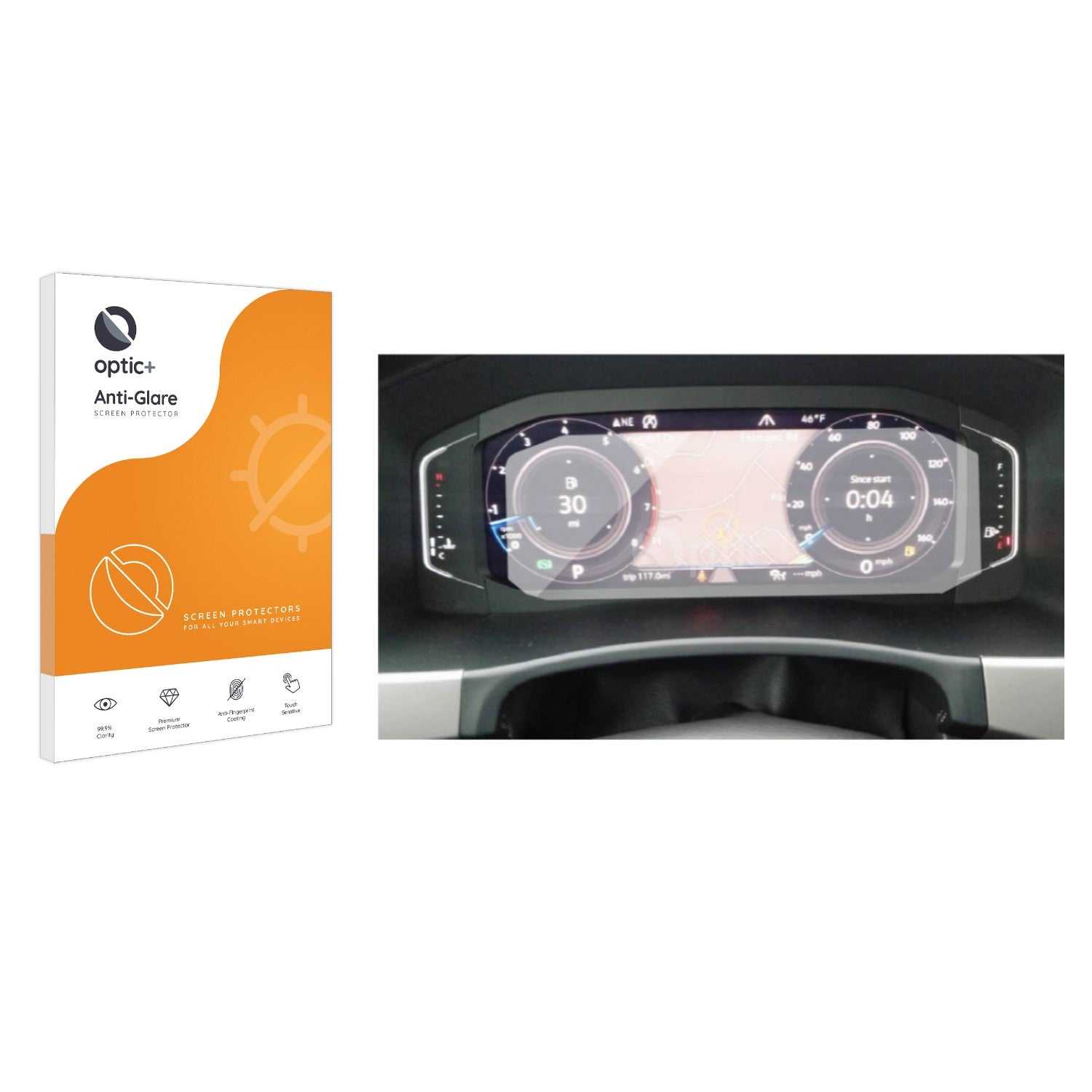 ScreenShield, Optic+ Anti-Glare Screen Protector for Volkswagen Passat B8 Digital Cockpit 10.25"