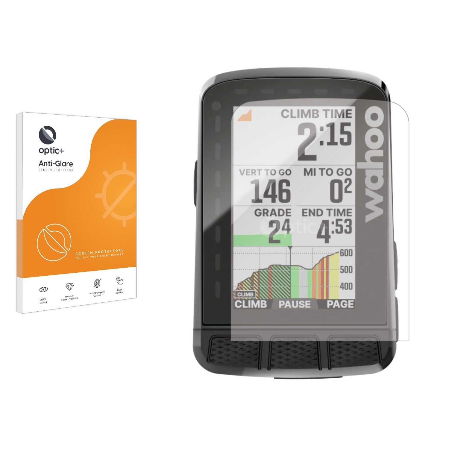 ScreenShield, Optic+ Anti-Glare Screen Protector for Wahoo Elemnt Roam 2