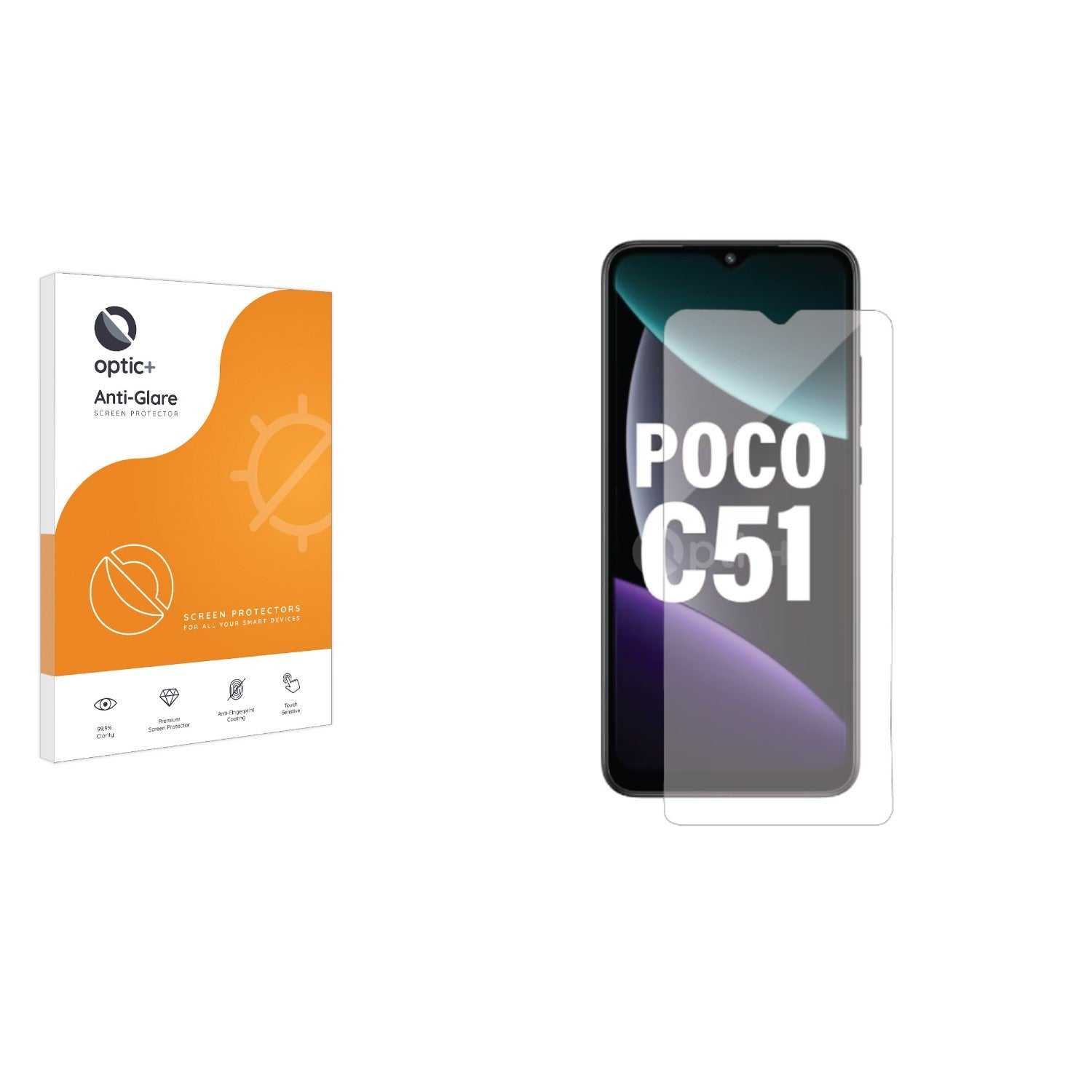 ScreenShield, Optic+ Anti-Glare Screen Protector for Xiaomi Poco C51