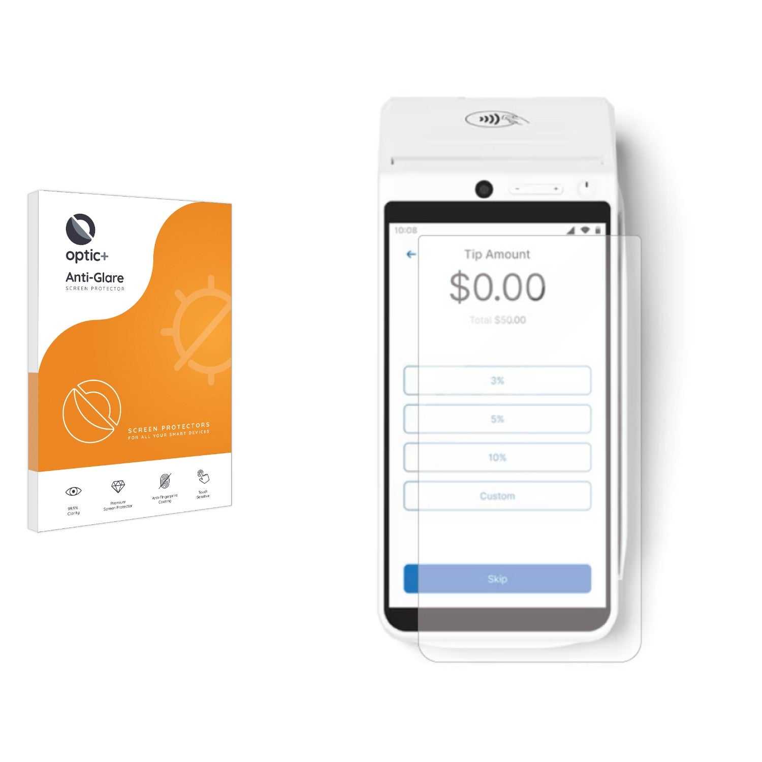 ScreenShield, Optic+ Anti-Glare Screen Protector for Zeller Terminal
