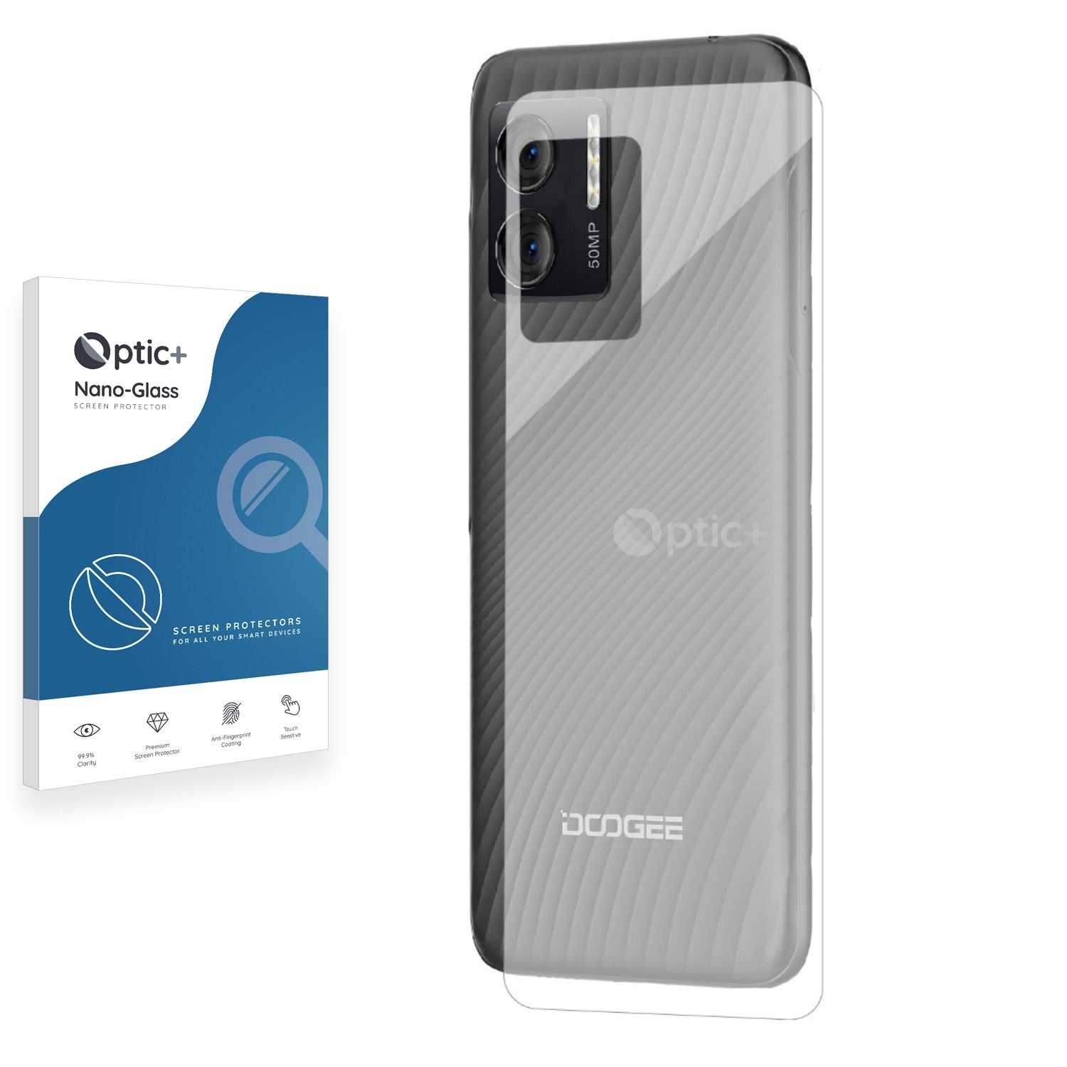 ScreenShield, Optic+ Nano Glass Rear Protector for Doogee N50 (Back)