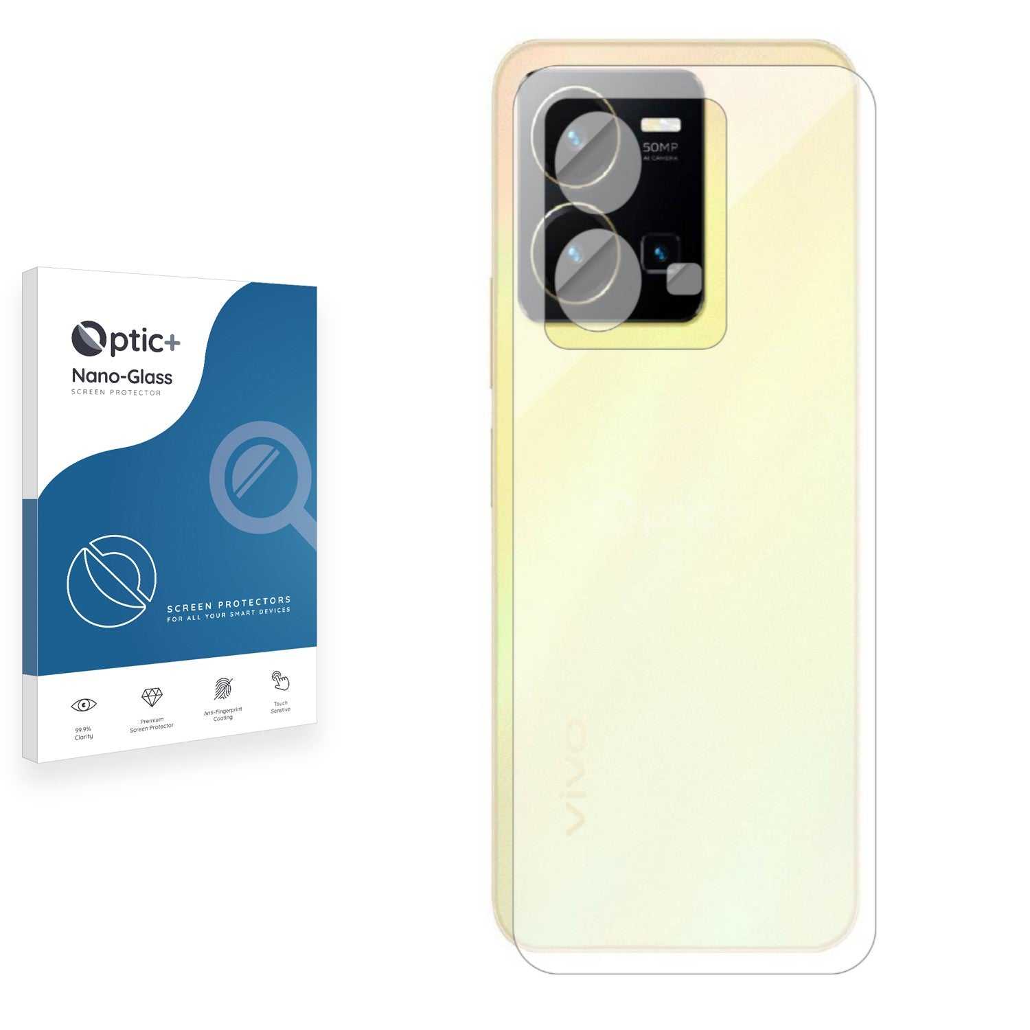 ScreenShield, Optic+ Nano Glass Rear Protector for Vivo Y35 Plus (Back)