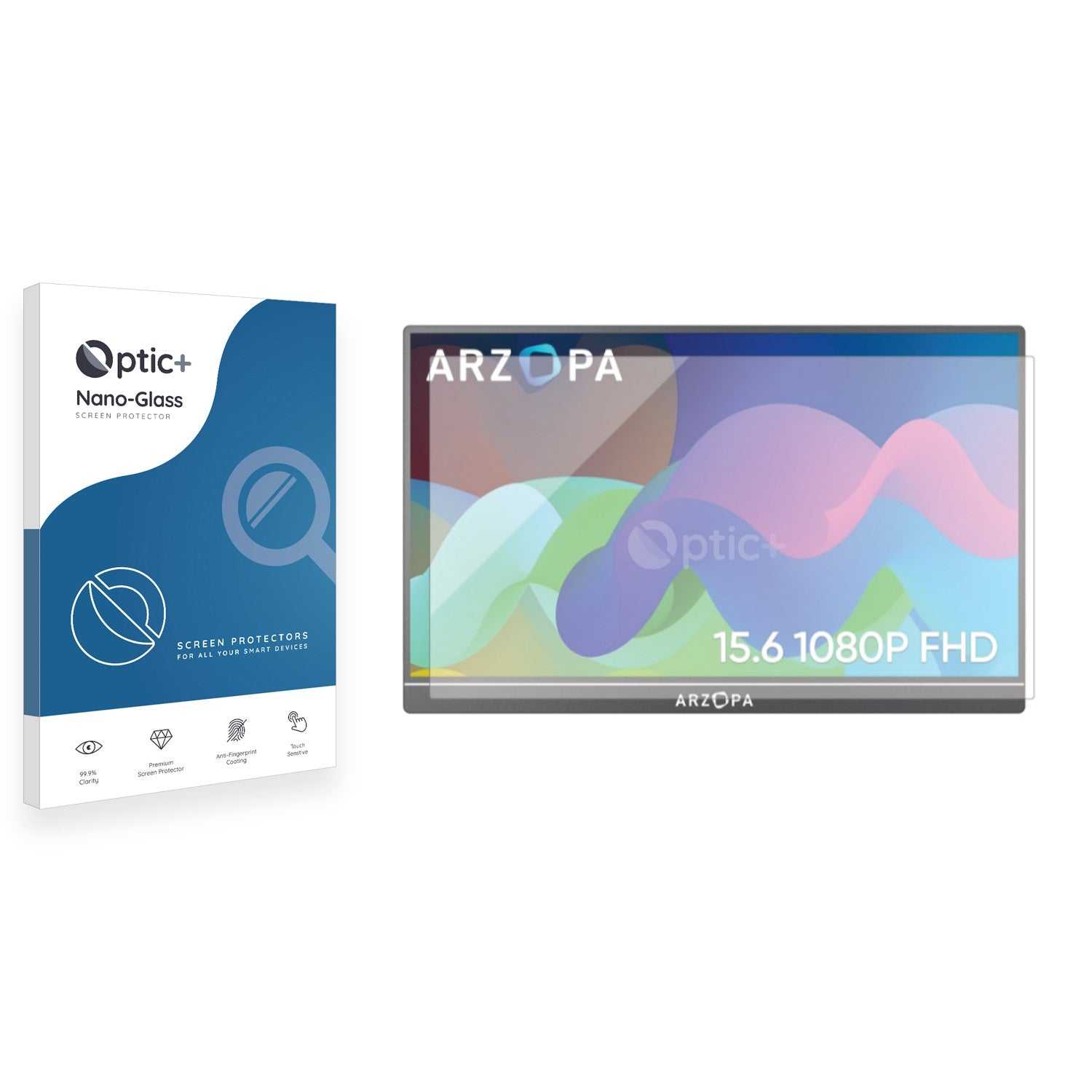 ScreenShield, Optic+ Nano Glass Screen Protector for ARZOPA 15.6" Portable Monitor