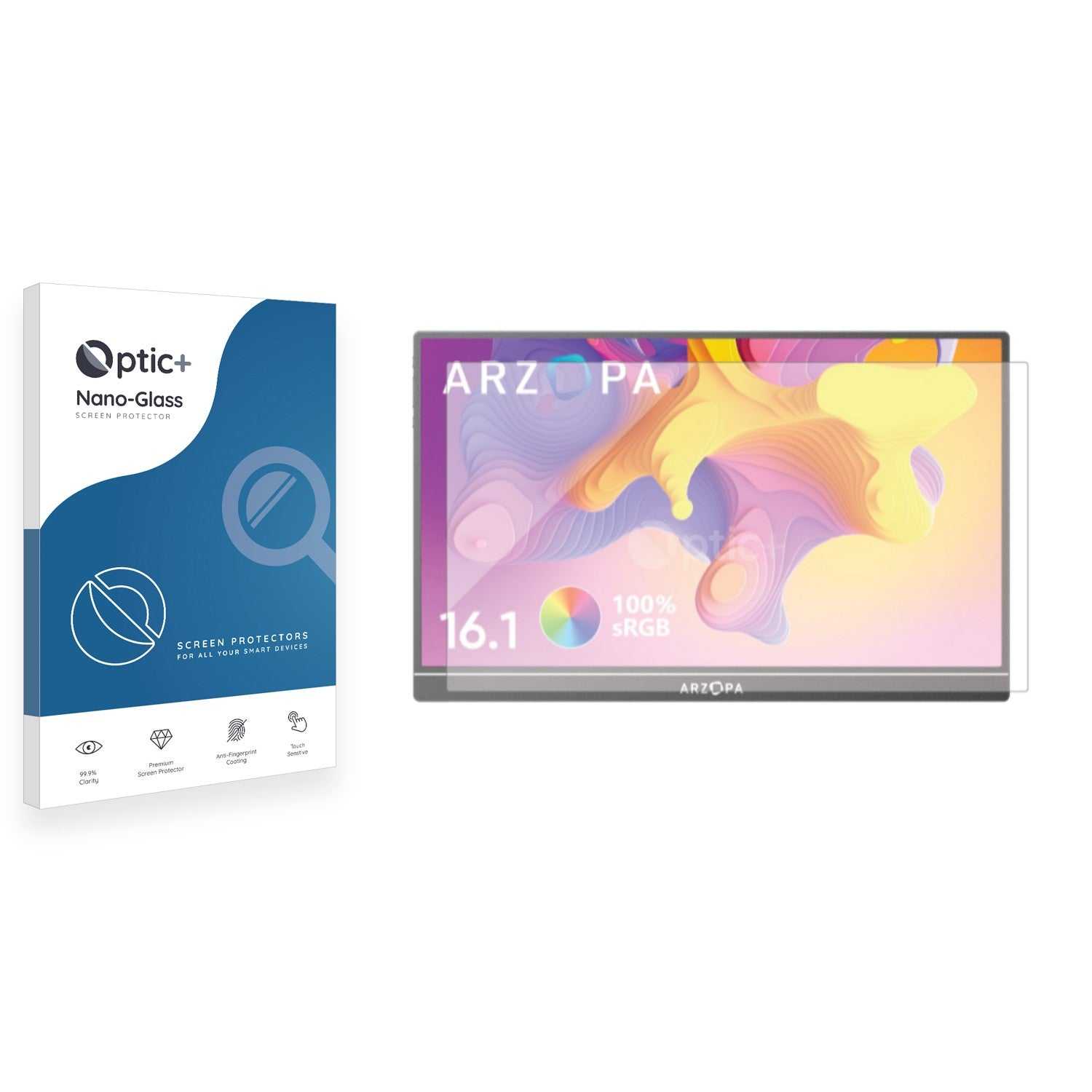 ScreenShield, Optic+ Nano Glass Screen Protector for ARZOPA 16.1" Portable Monitor