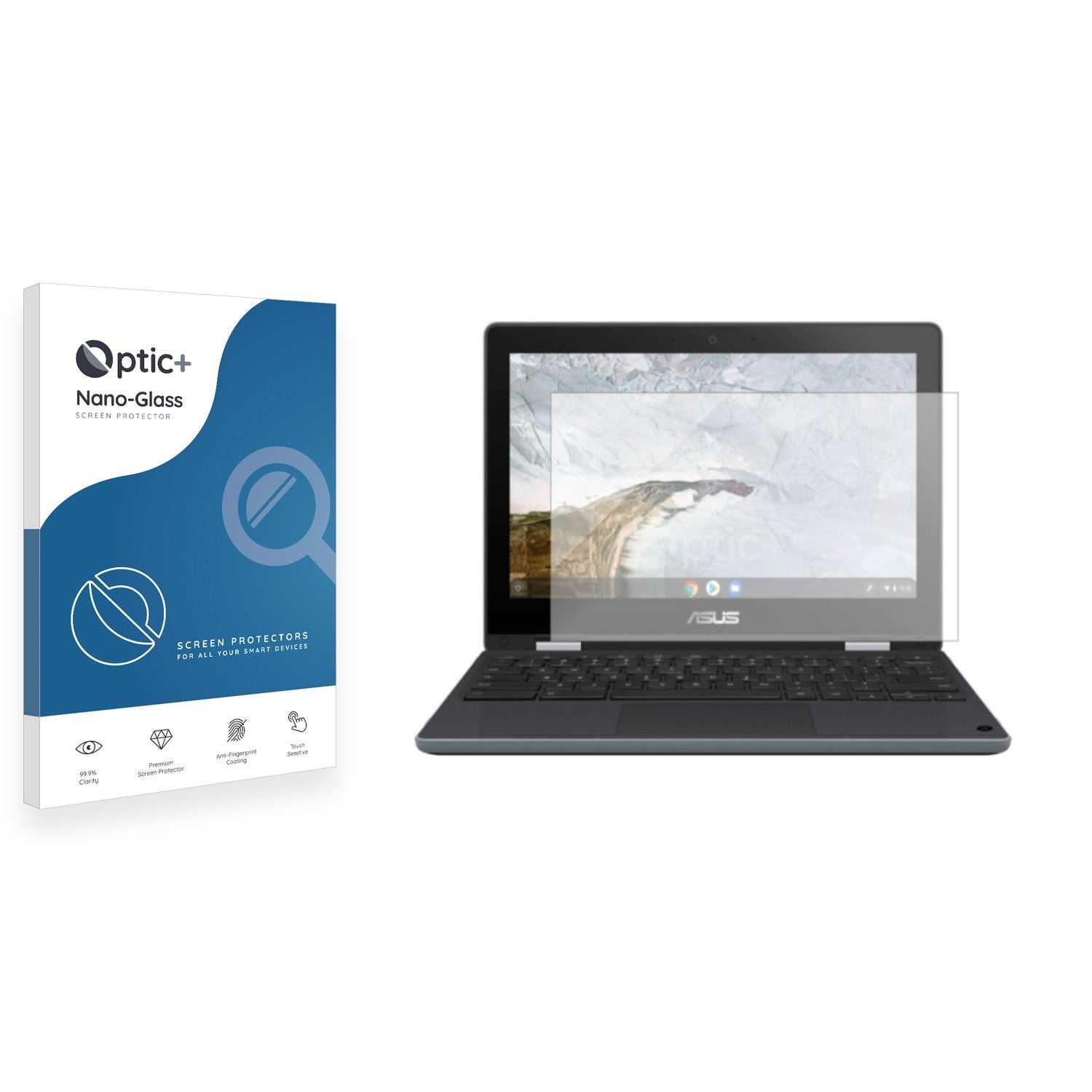 ScreenShield, Optic+ Nano Glass Screen Protector for ASUS Chromebook Flip C214MA (Non-Touch)