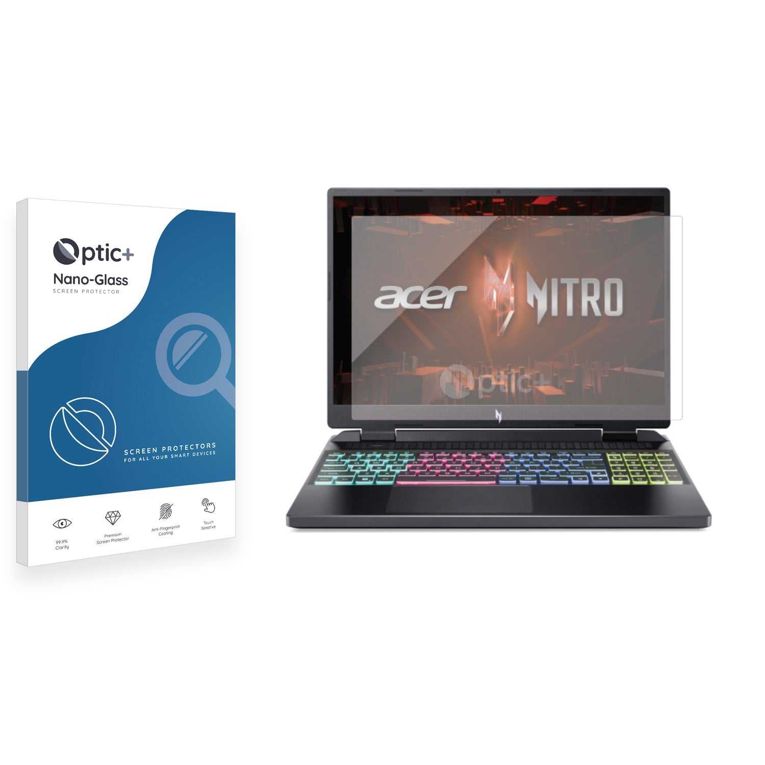 ScreenShield, Optic+ Nano Glass Screen Protector for Acer Nitro 16