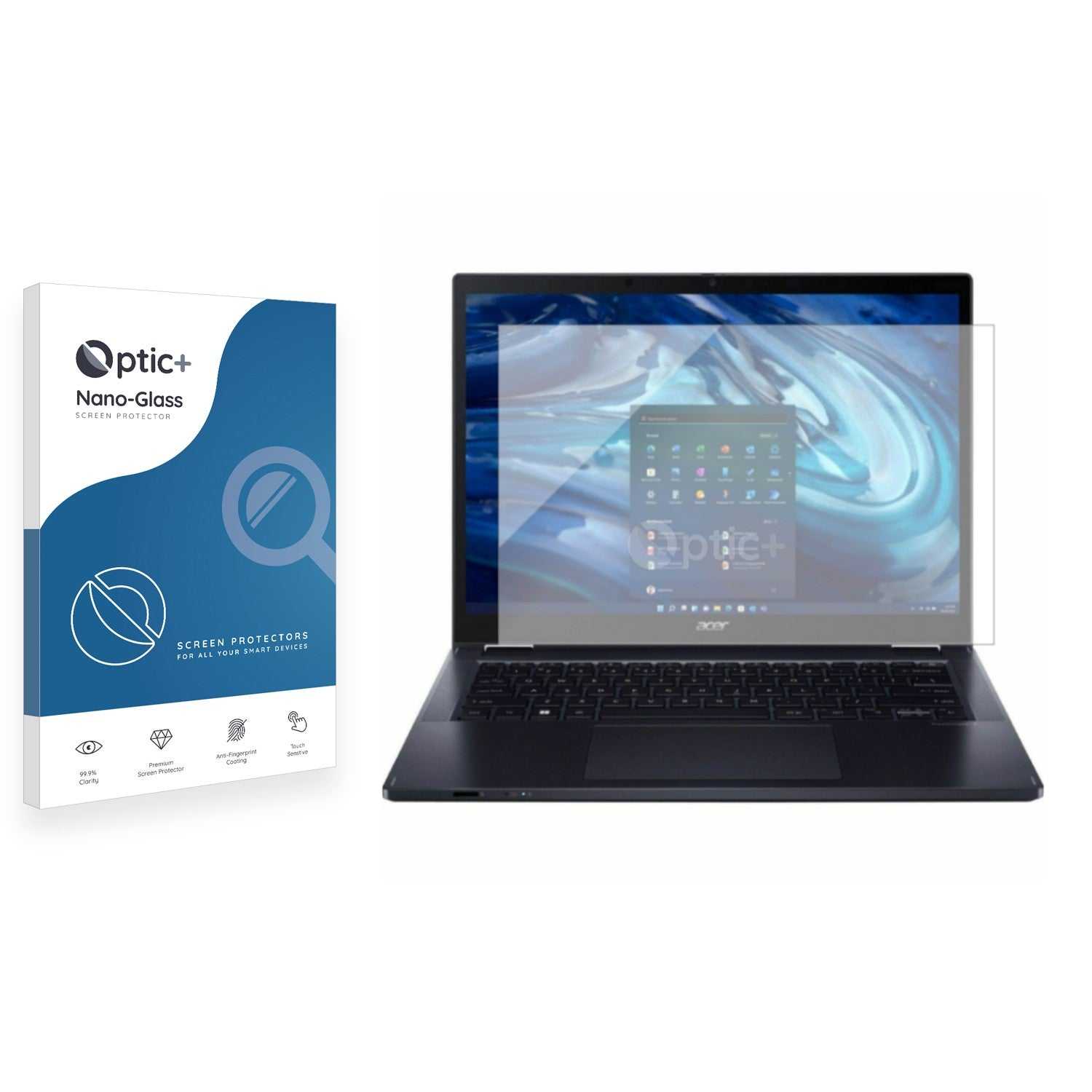 ScreenShield, Optic+ Nano Glass Screen Protector for Acer TravelMate Spin P4 14 16:10