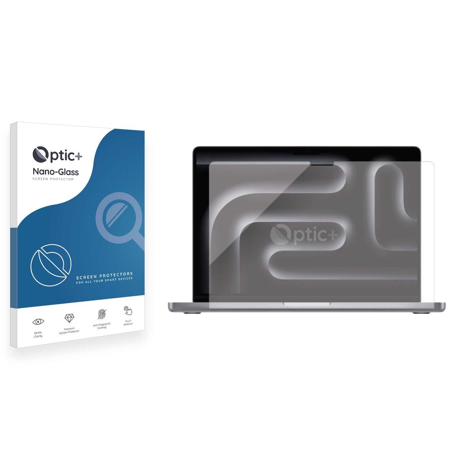 ScreenShield, Optic+ Nano Glass Screen Protector for Apple MacBook Pro 14" M3 2023