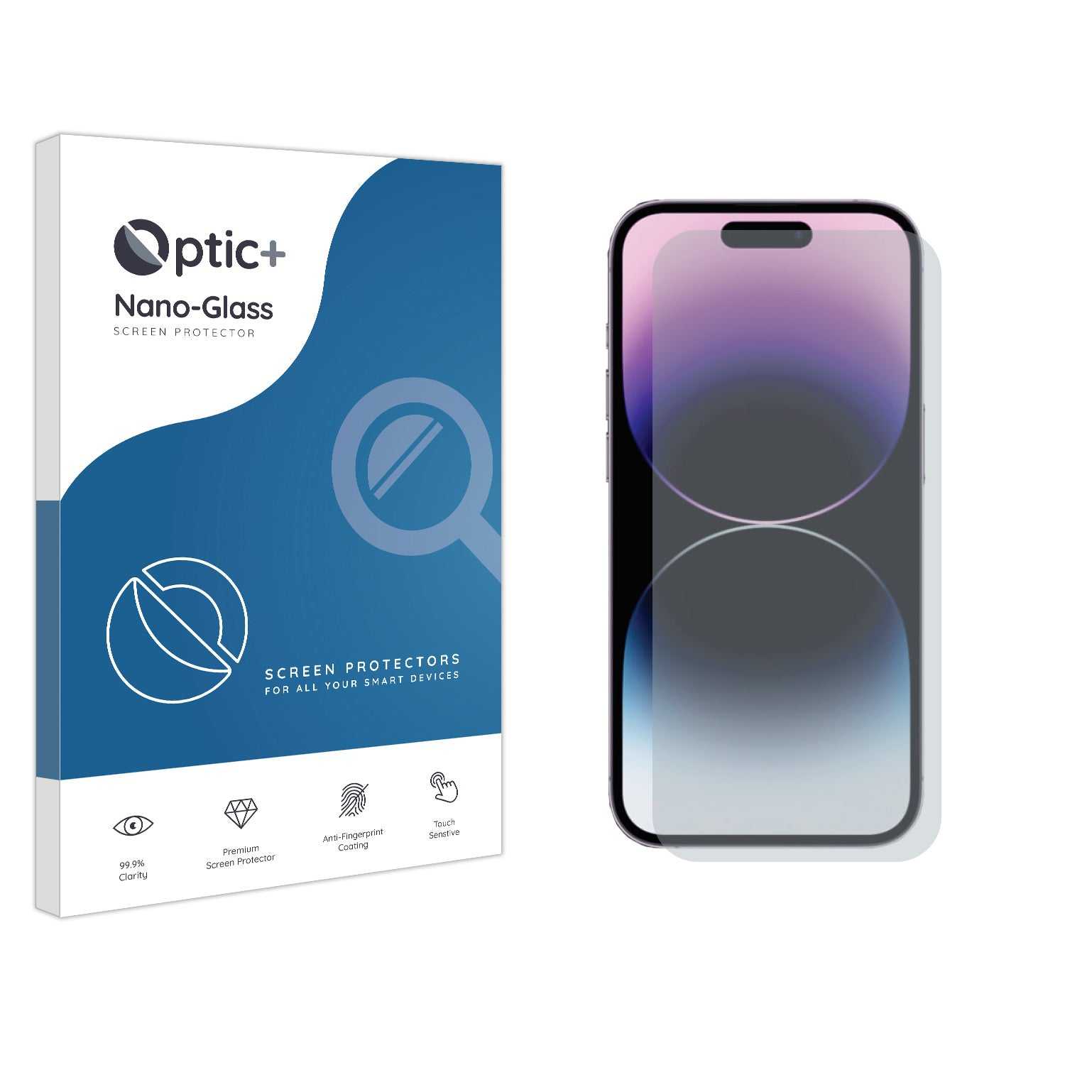 ScreenShield, Optic+ Nano Glass Screen Protector for Apple iPhone 14 Pro