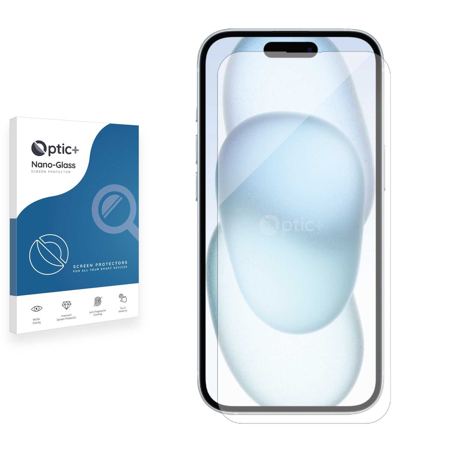 ScreenShield, Optic+ Nano Glass Screen Protector for Apple iPhone 15