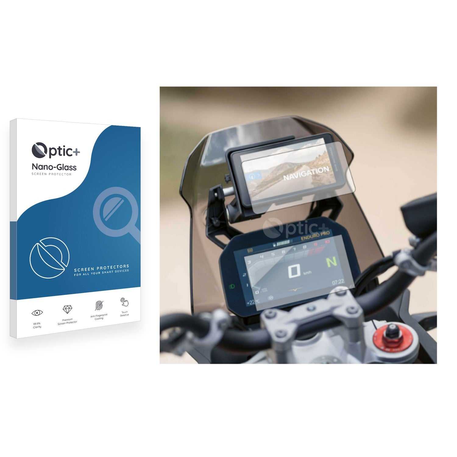 ScreenShield, Optic+ Nano Glass Screen Protector for BMW ConnectedRide Navigator