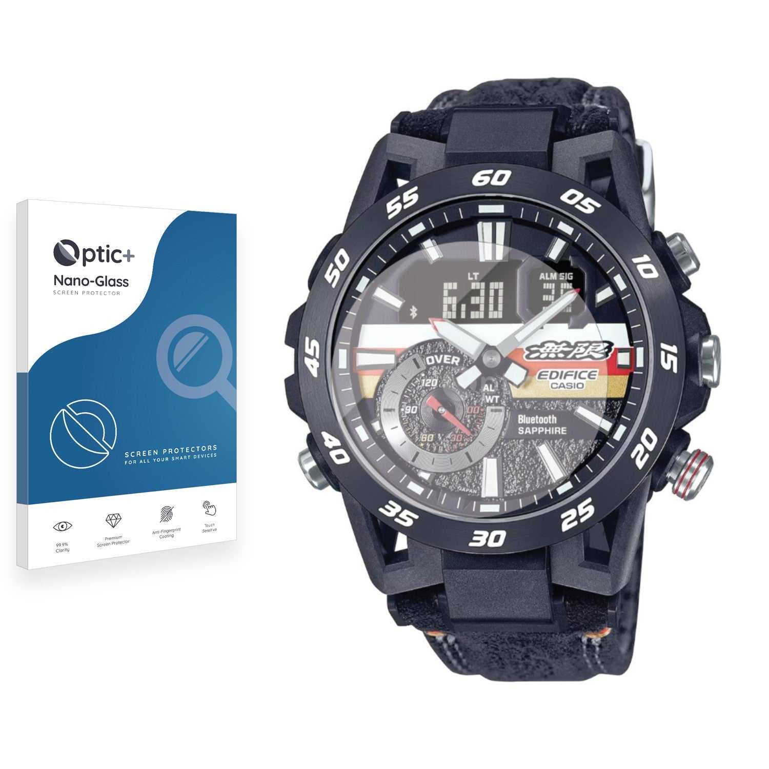 ScreenShield, Optic+ Nano Glass Screen Protector for Casio Edifice Mugen ECB-40MU-1A