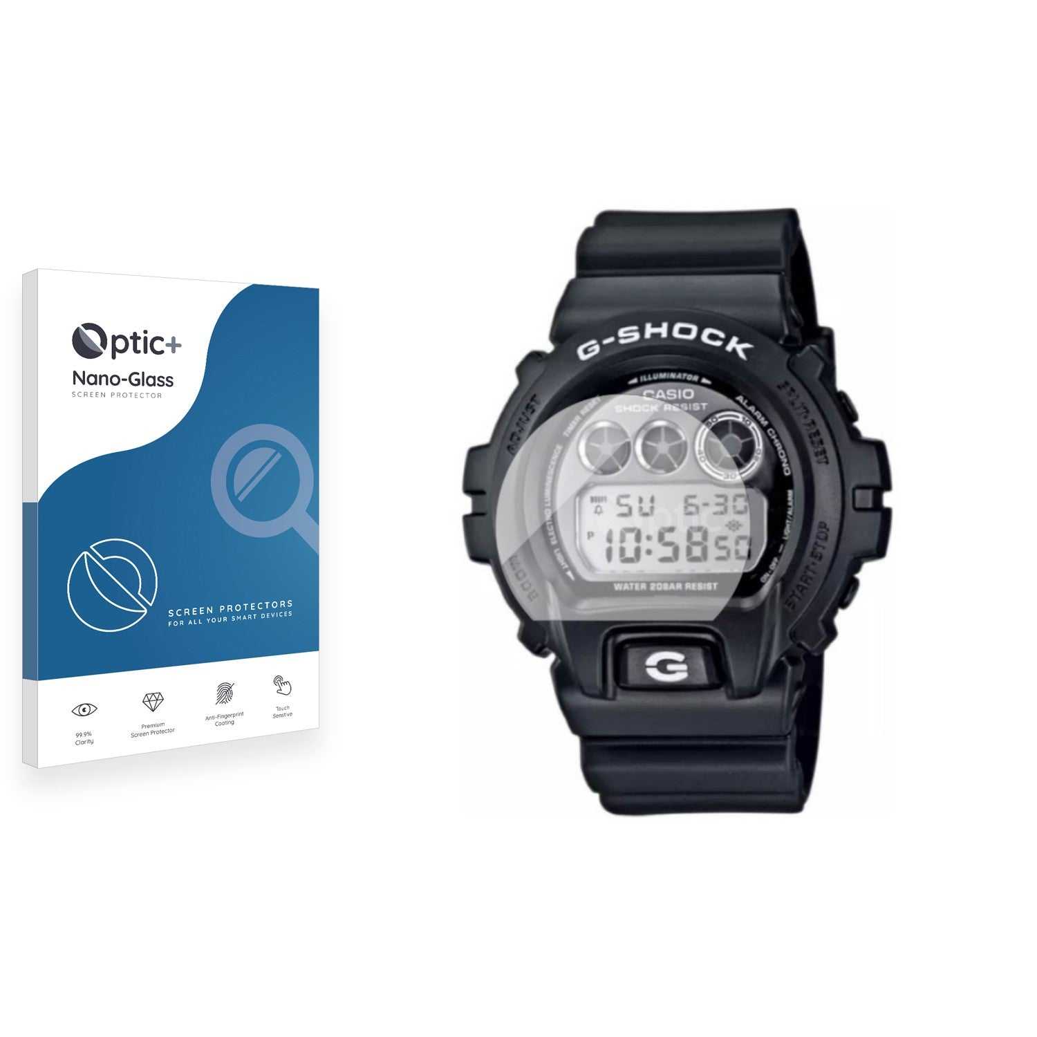 ScreenShield, Optic+ Nano Glass Screen Protector for Casio G-Shock DW-6900