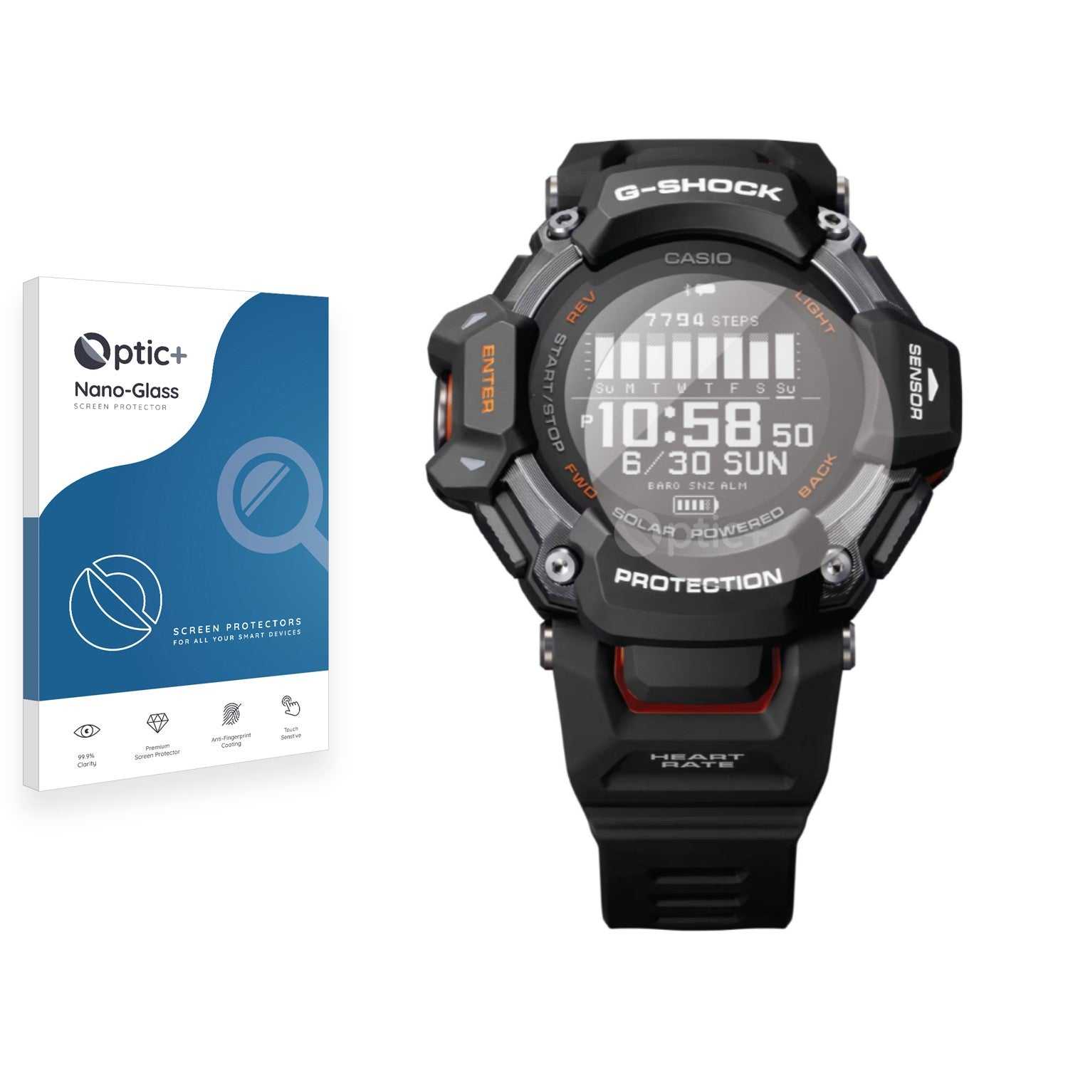 ScreenShield, Optic+ Nano Glass Screen Protector for Casio G-Shock GBD-H2000