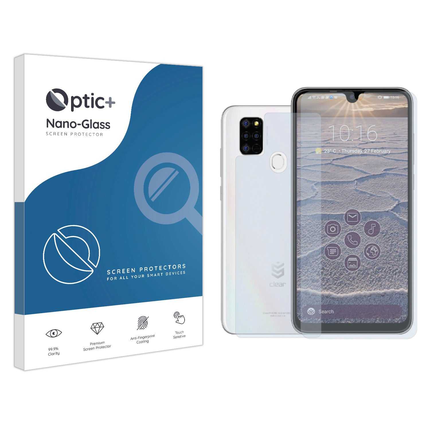 ScreenShield, Optic+ Nano Glass Screen Protector for ClearPHONE 620 (Front & Back)