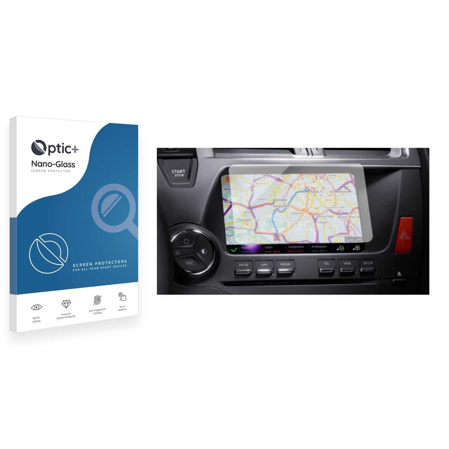 ScreenShield, Optic+ Nano Glass Screen Protector for DS 4 Crossback Infotainment System 10.3"