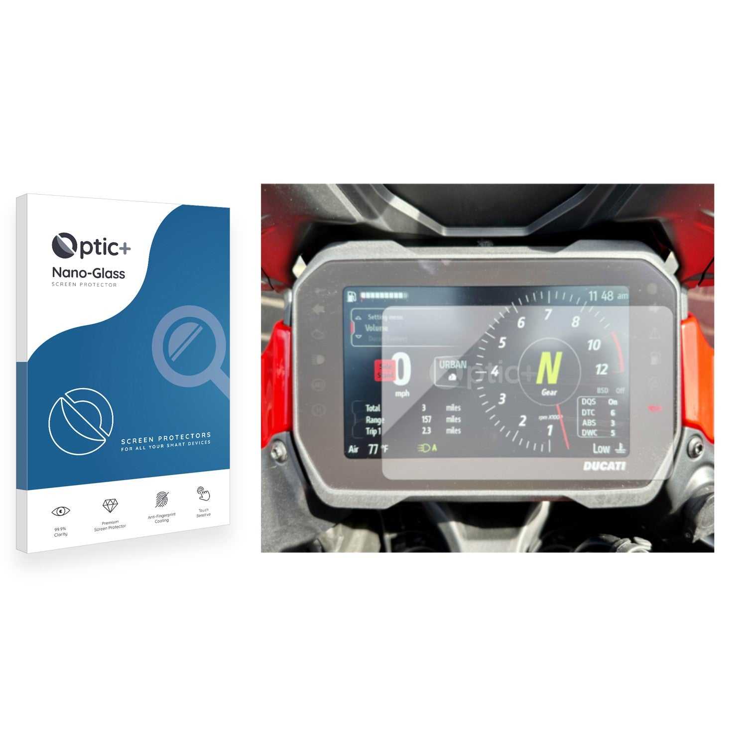 ScreenShield, Optic+ Nano Glass Screen Protector for Ducati Multistrada V4 Pikes Peak 2023