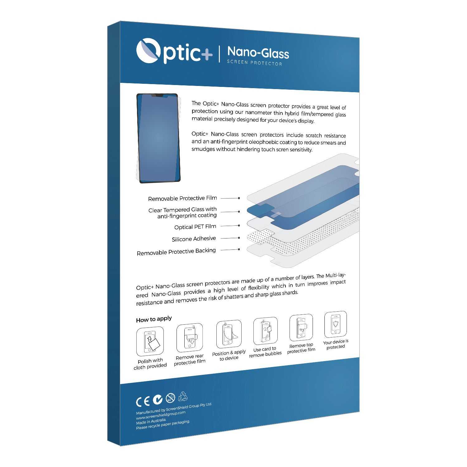 ScreenShield, Optic+ Nano Glass Screen Protector for Elo TouchSystems I-Series 4.0 10.1"