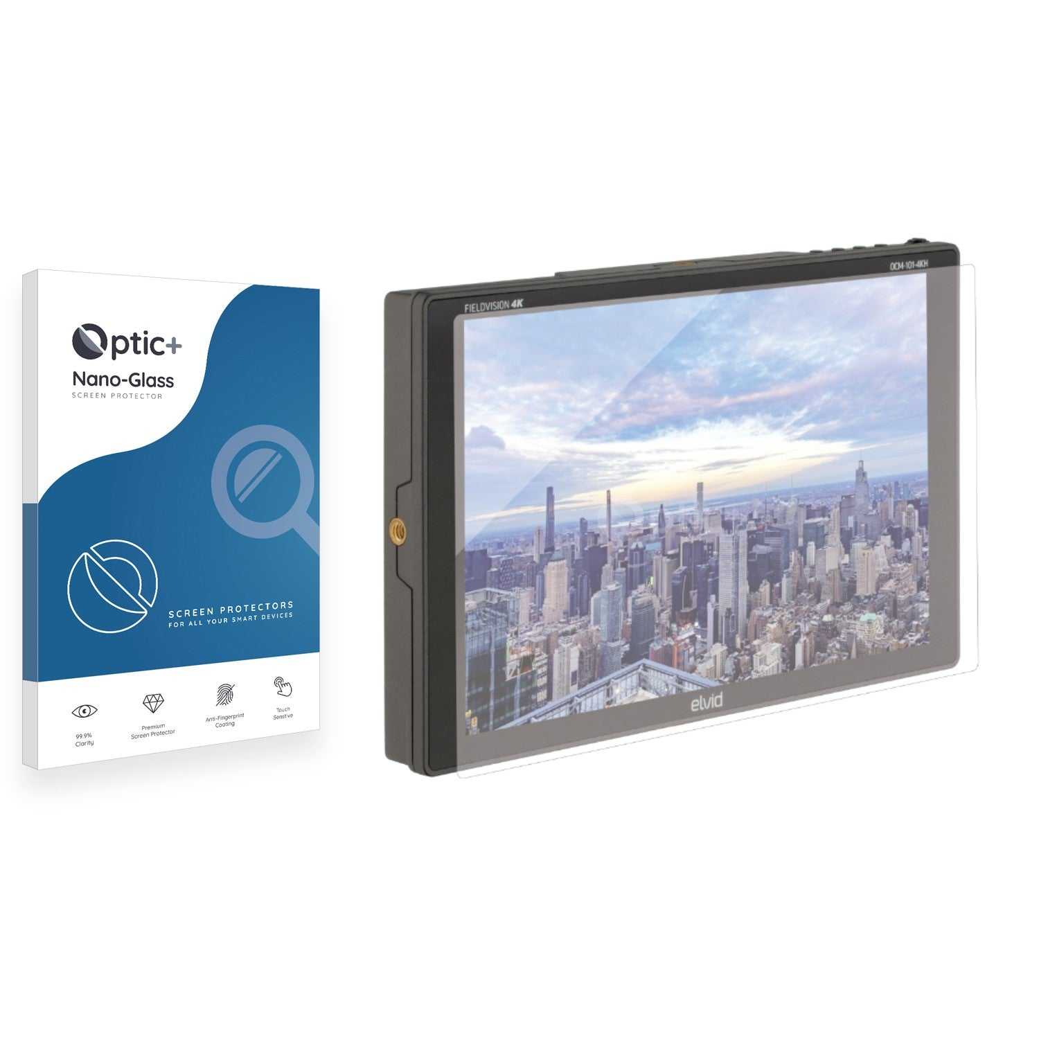 ScreenShield, Optic+ Nano Glass Screen Protector for Elvid FieldVision 10.1" LCD On-Camera Monitor