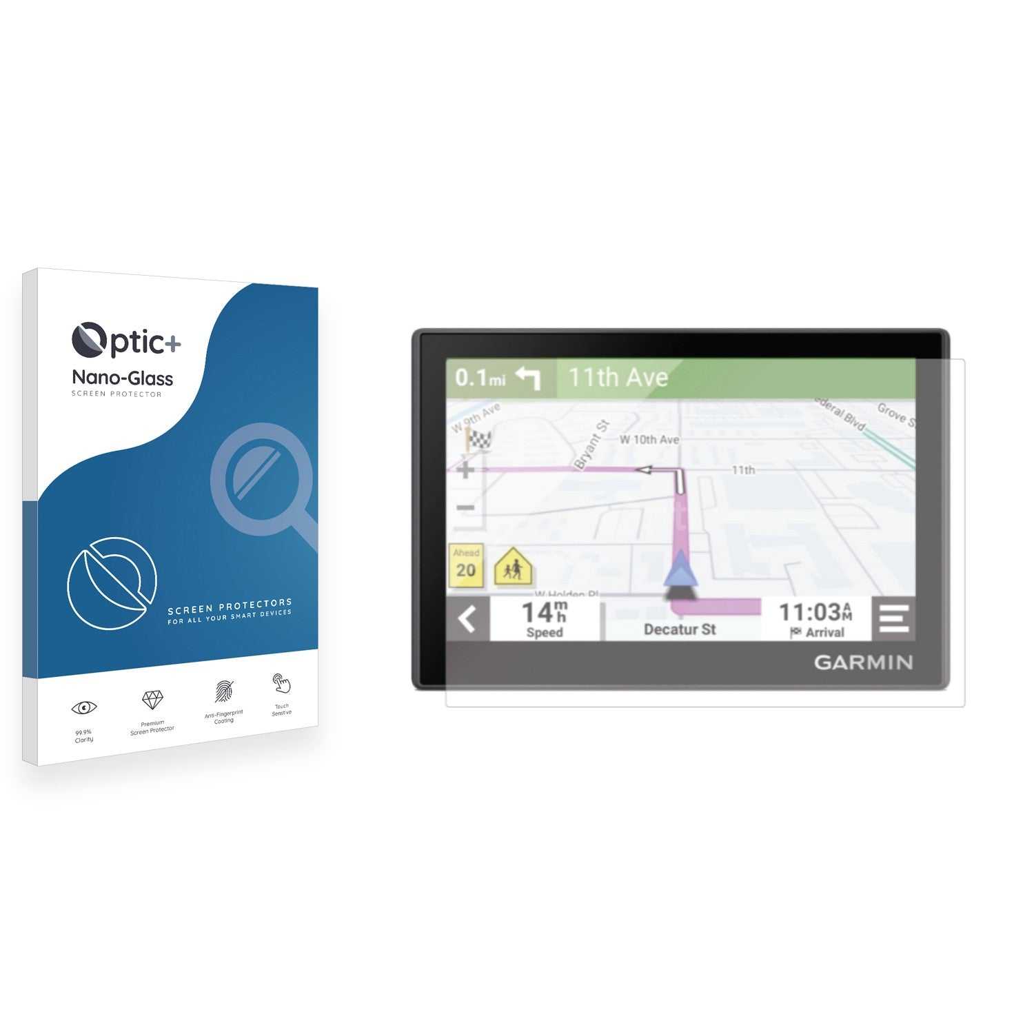 ScreenShield, Optic+ Nano Glass Screen Protector for Garmin Drive 53 5"