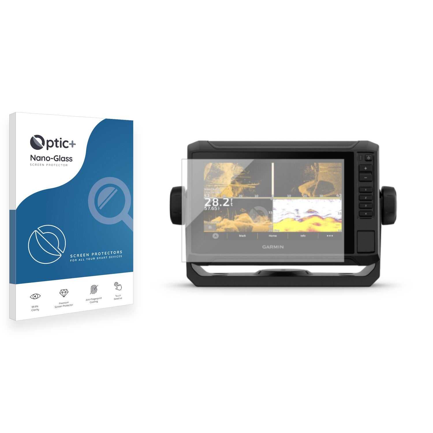 ScreenShield, Optic+ Nano Glass Screen Protector for Garmin ECHOMAP UHD2 7