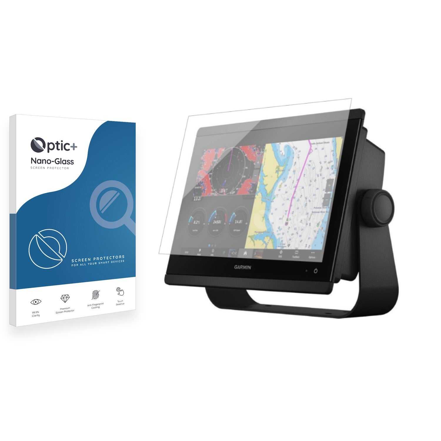 ScreenShield, Optic+ Nano Glass Screen Protector for Garmin GPSMAP 8612