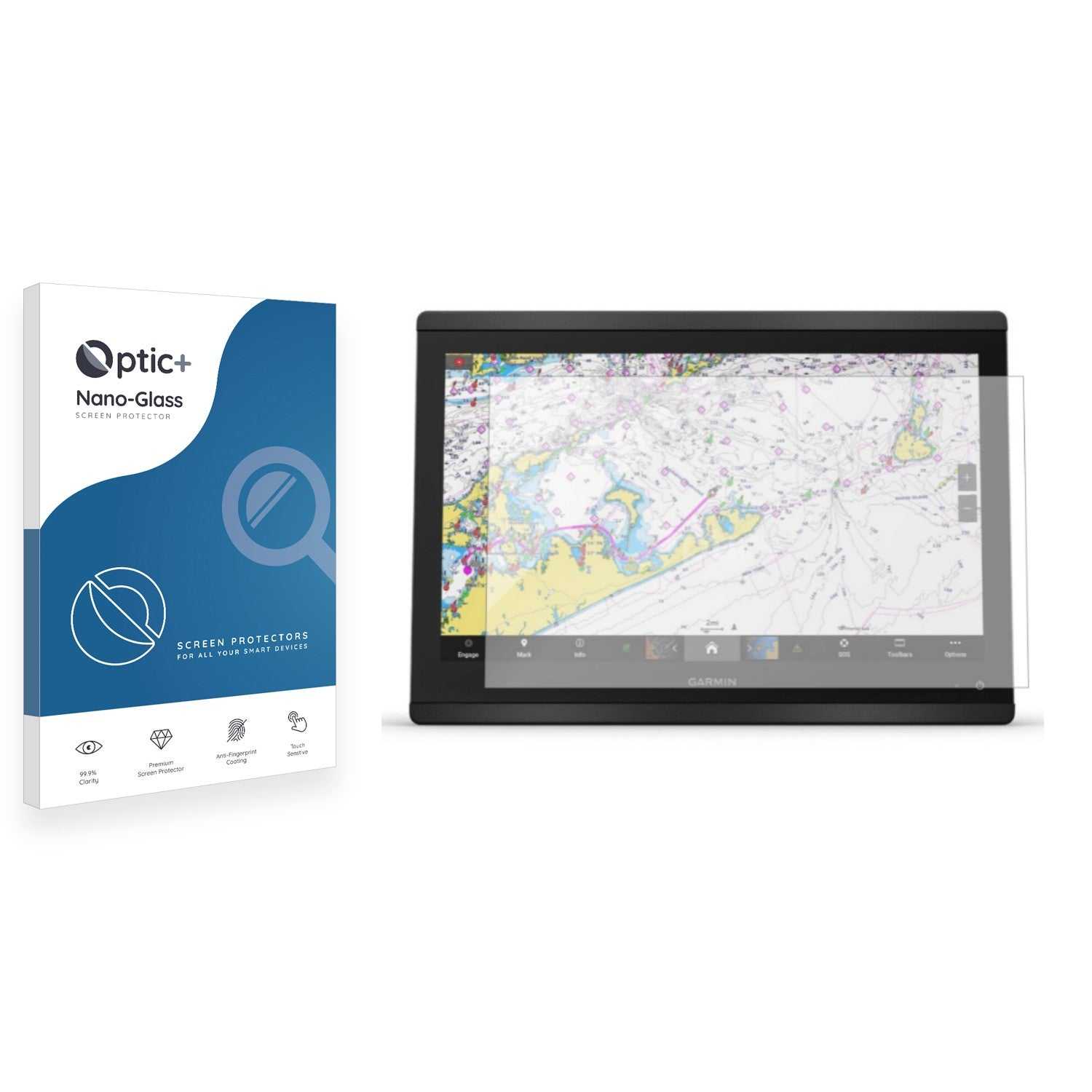 ScreenShield, Optic+ Nano Glass Screen Protector for Garmin GPSMAP 8616