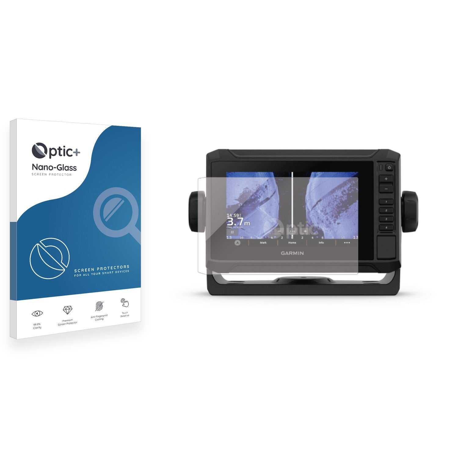 ScreenShield, Optic+ Nano Glass Screen Protector for Garmin UHD2 6" Chartplotter