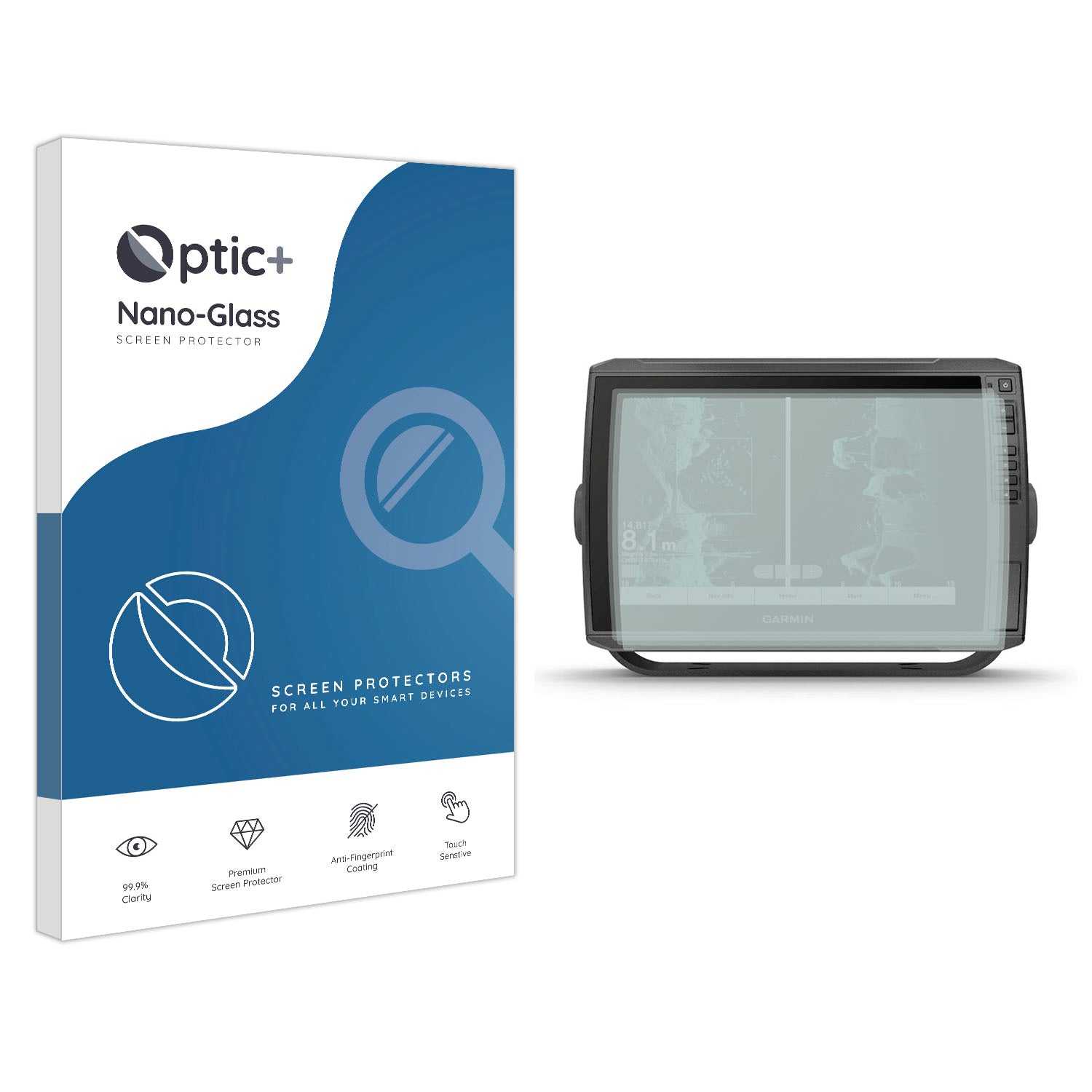 ScreenShield, Optic+ Nano Glass Screen Protector for Garmin echoMAP ULTRA 105sv 3pk