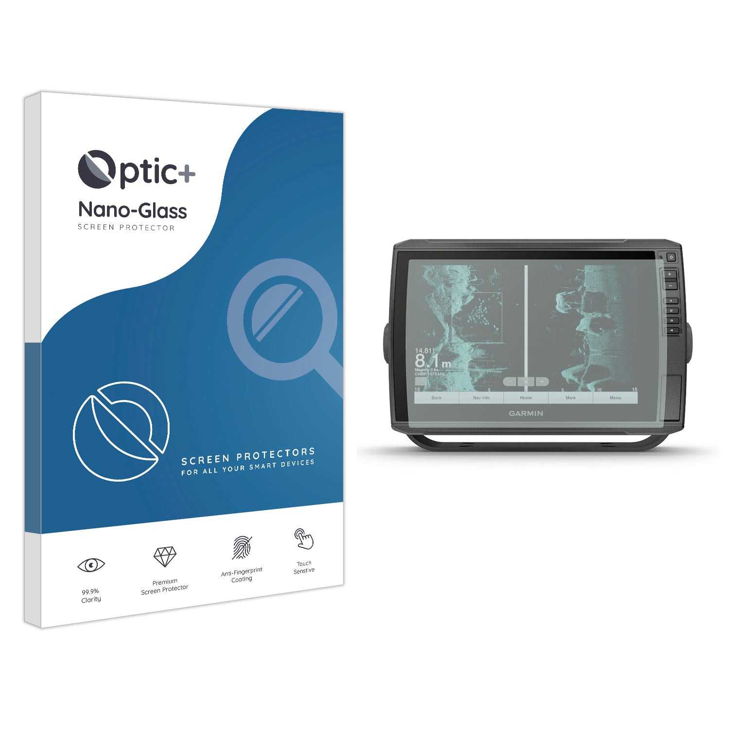 ScreenShield, Optic+ Nano Glass Screen Protector for Garmin echoMAP ULTRA 105sv