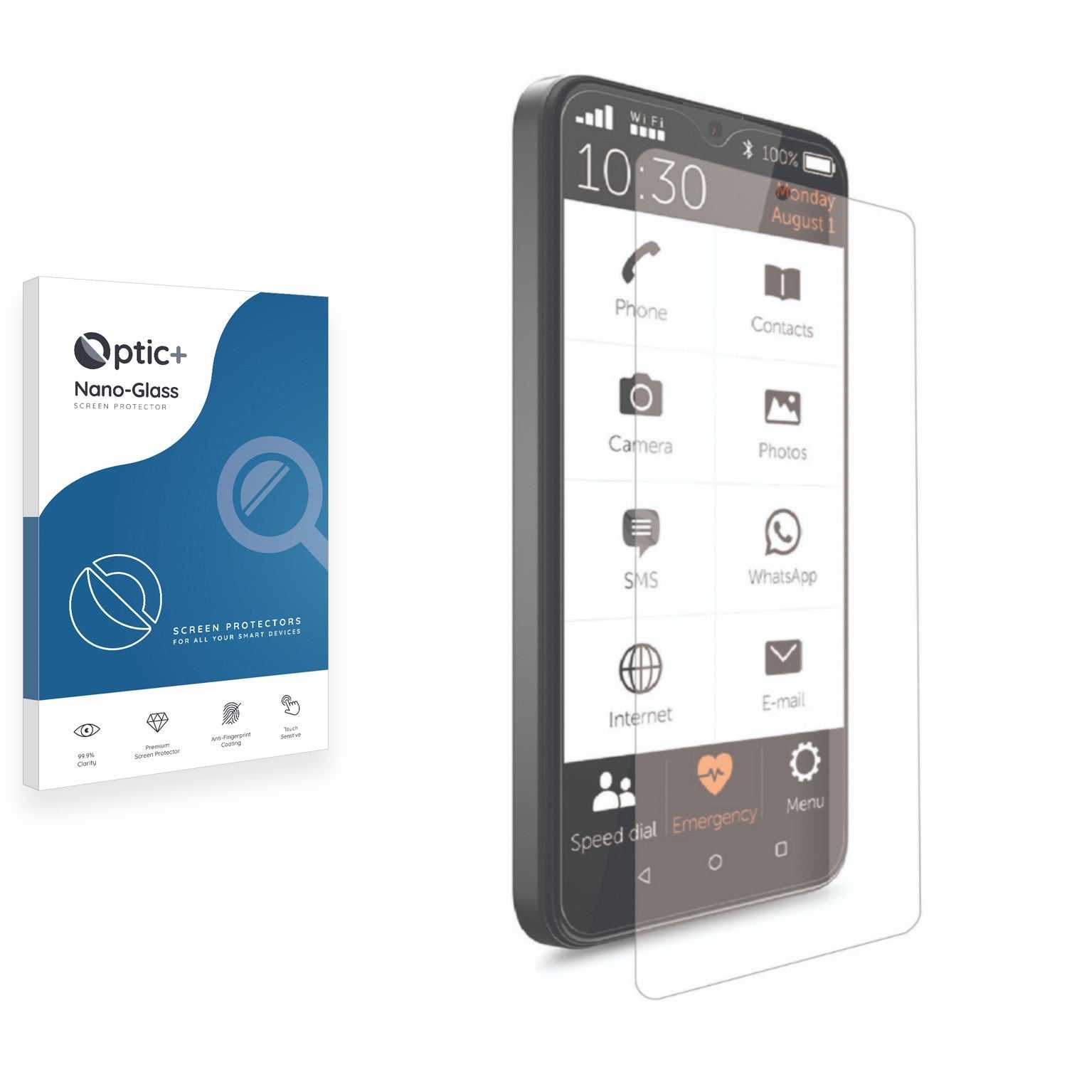 ScreenShield, Optic+ Nano Glass Screen Protector for Gigaset GS5 senior