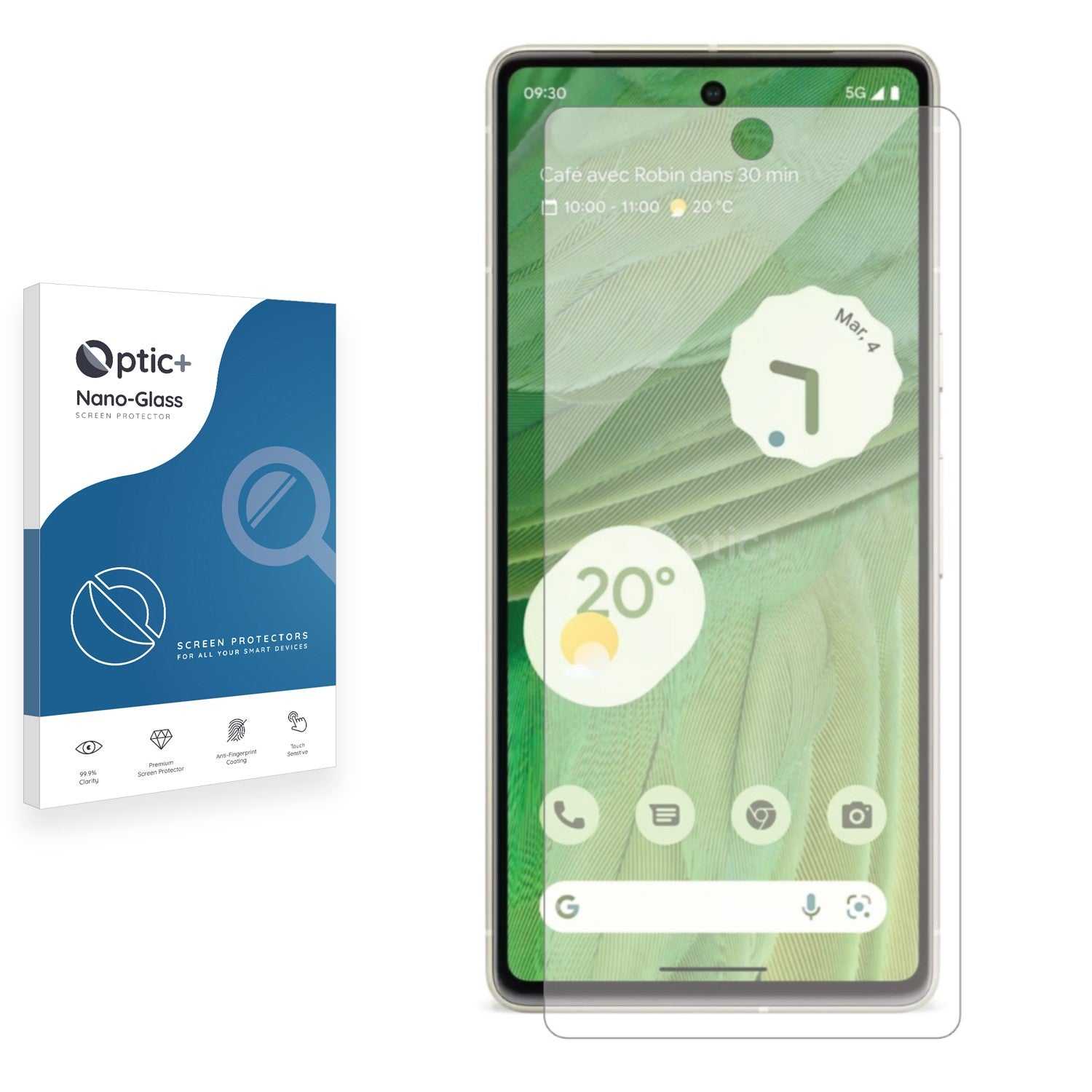 ScreenShield, Optic+ Nano Glass Screen Protector for Google Pixel 7a