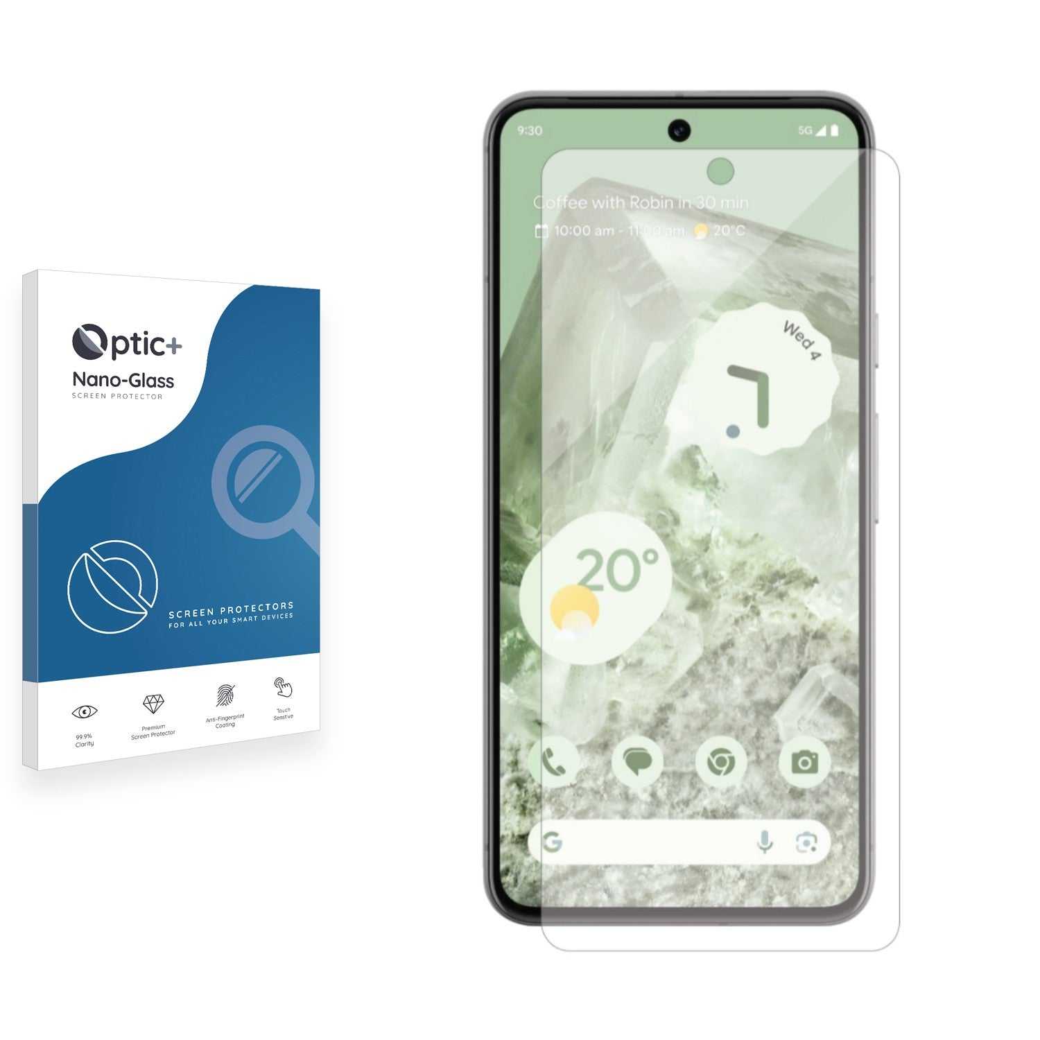 ScreenShield, Optic+ Nano Glass Screen Protector for Google Pixel 8