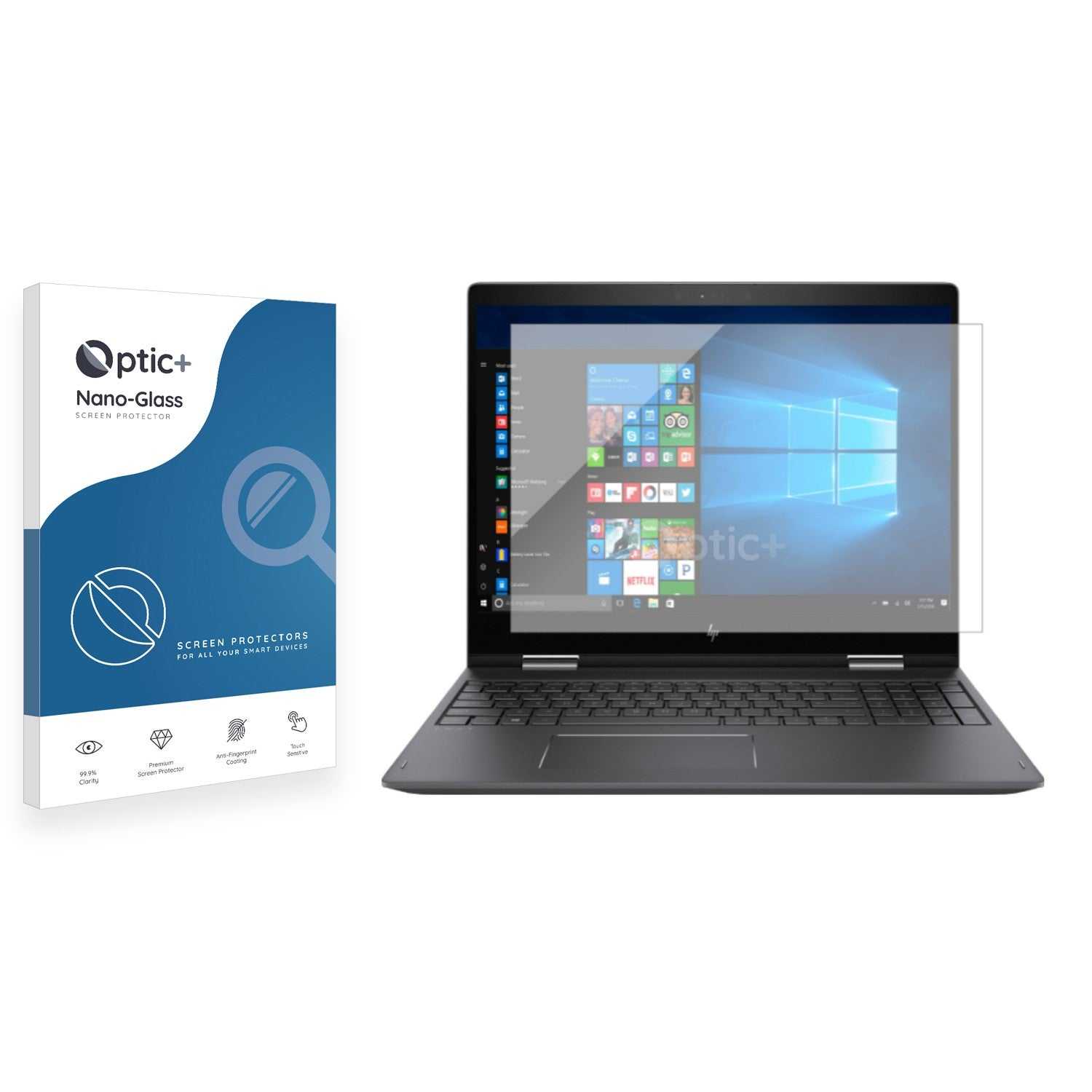 ScreenShield, Optic+ Nano Glass Screen Protector for HP Envy x360 2-in-1 15-fx