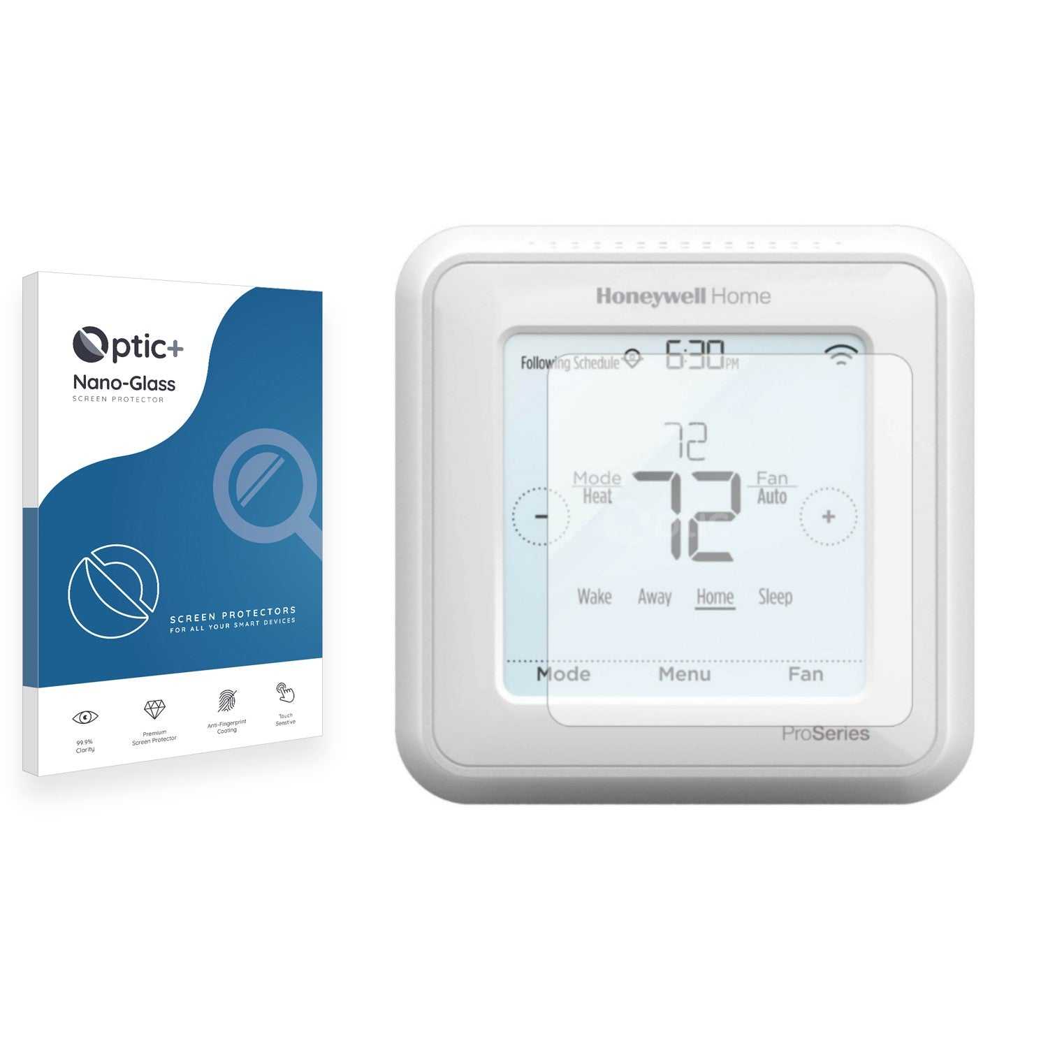 ScreenShield, Optic+ Nano Glass Screen Protector for Honeywell Home T6 Smart Thermostat