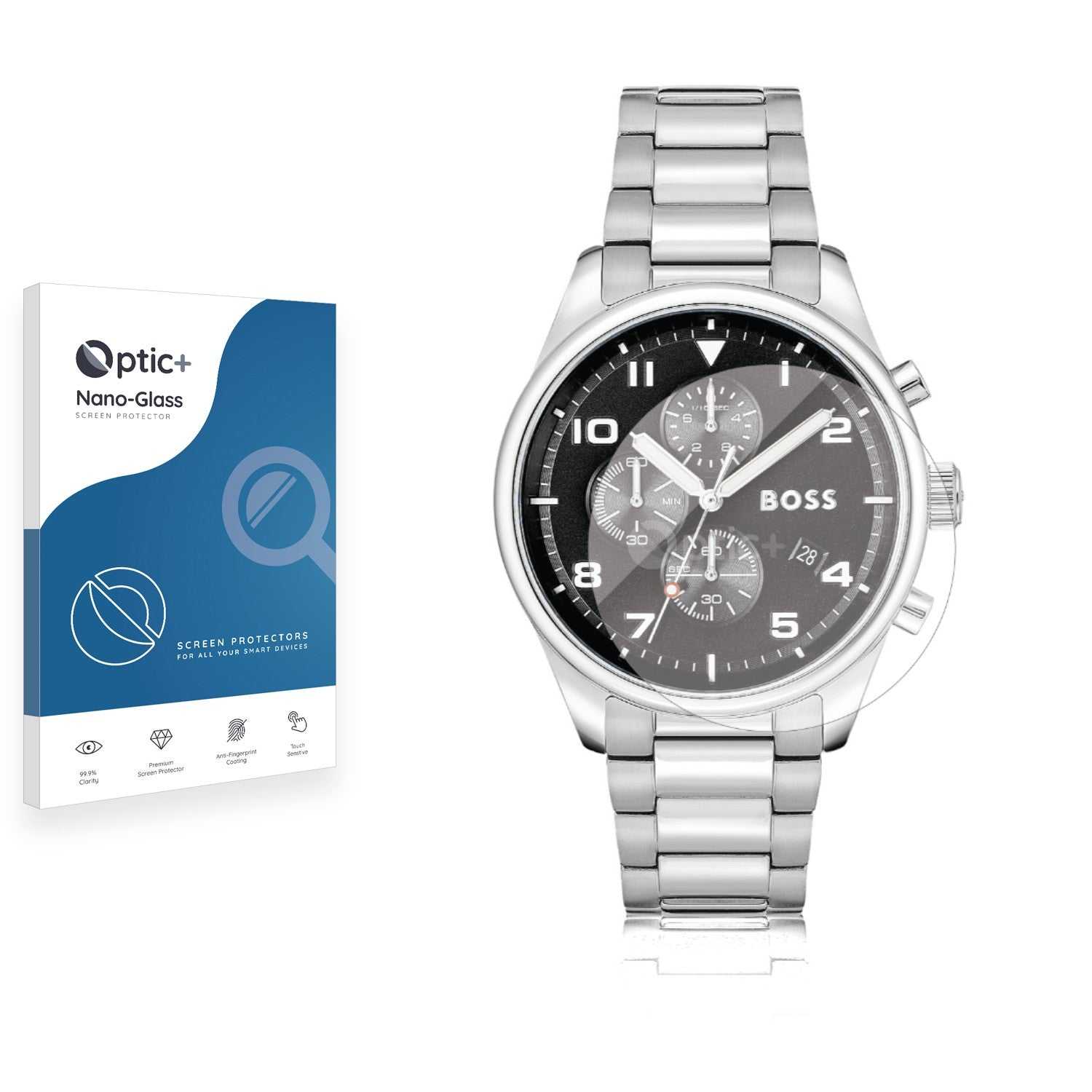 ScreenShield, Optic+ Nano Glass Screen Protector for Hugo Boss Chronograph 58114171