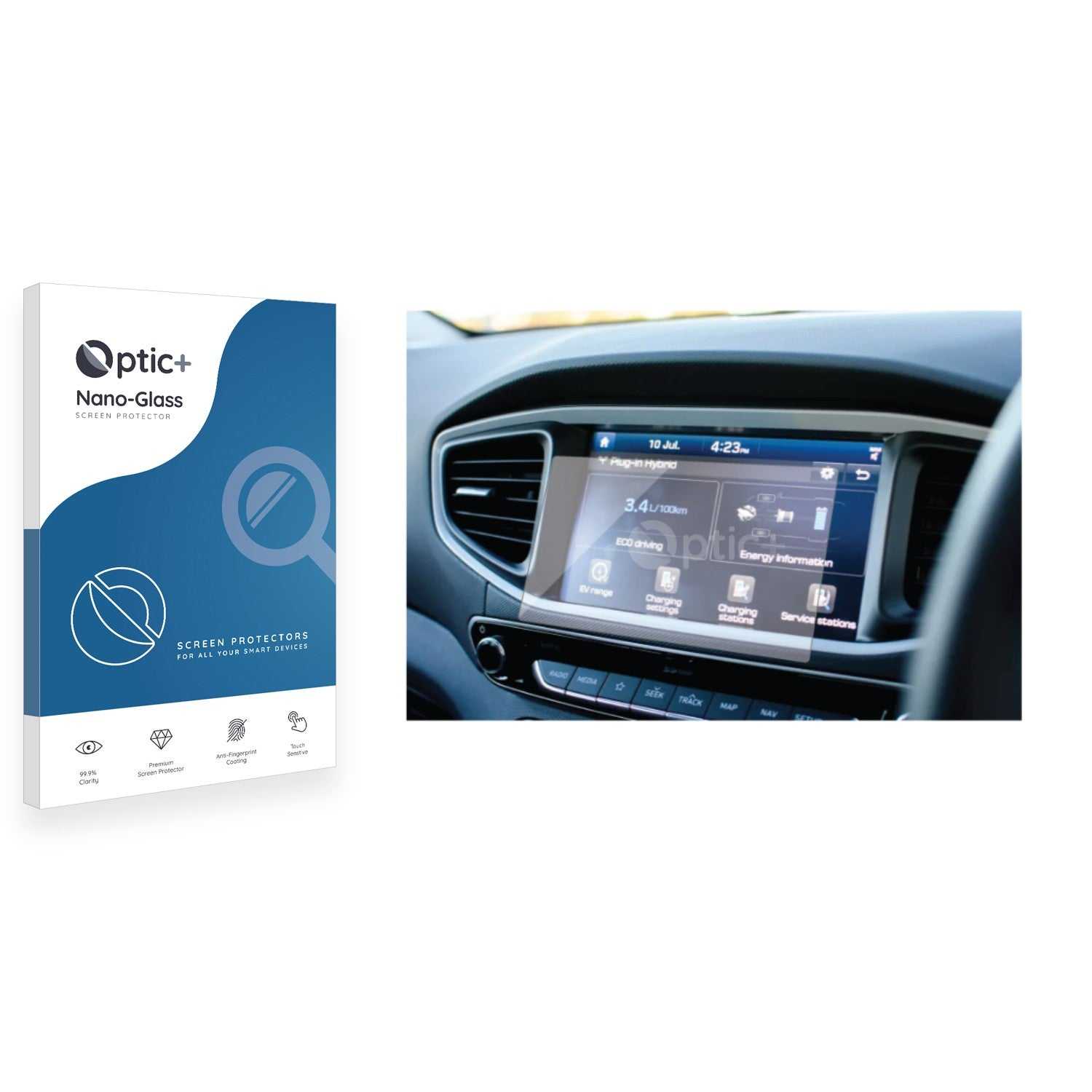 ScreenShield, Optic+ Nano Glass Screen Protector for Hyundai Ioniq plug-in 2019