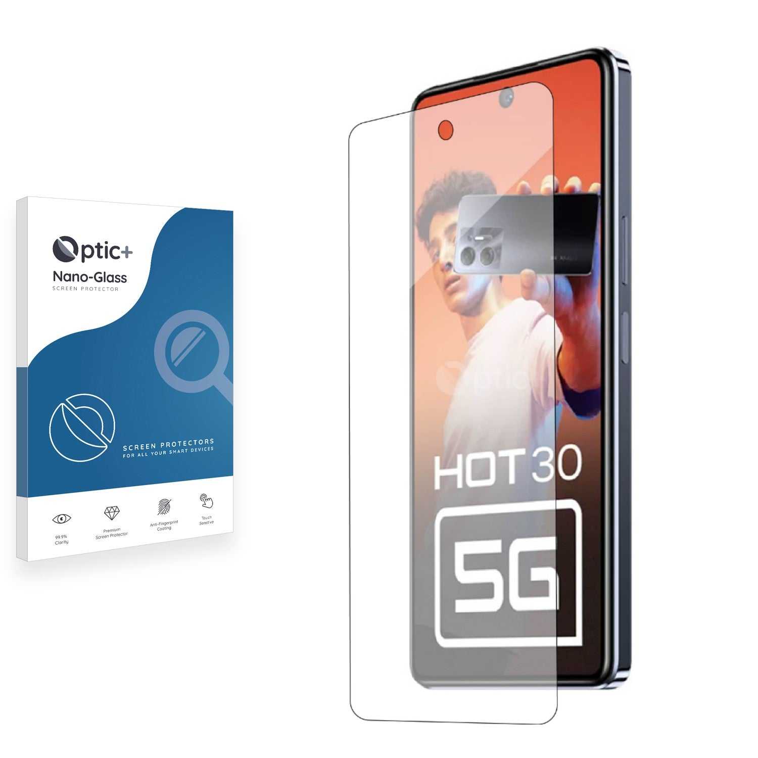 ScreenShield, Optic+ Nano Glass Screen Protector for Infinix Hot 30 5G