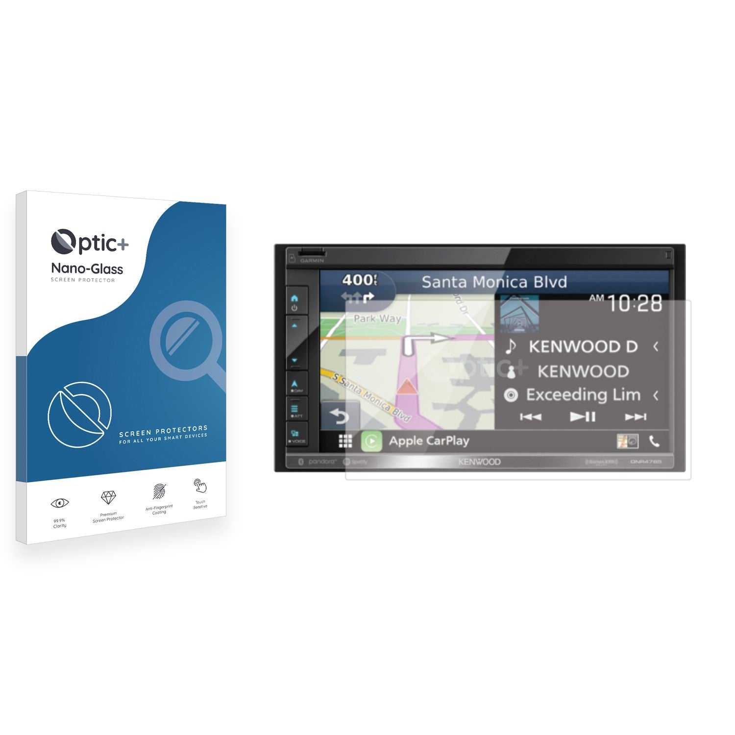 ScreenShield, Optic+ Nano Glass Screen Protector for Kenwood DNR476S