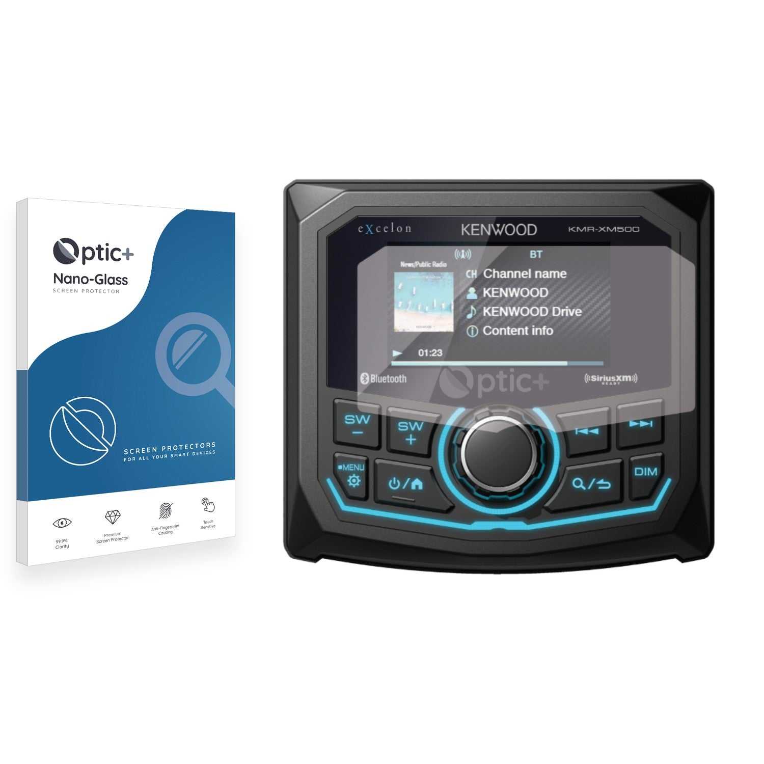 ScreenShield, Optic+ Nano Glass Screen Protector for Kenwood KMR-XM500